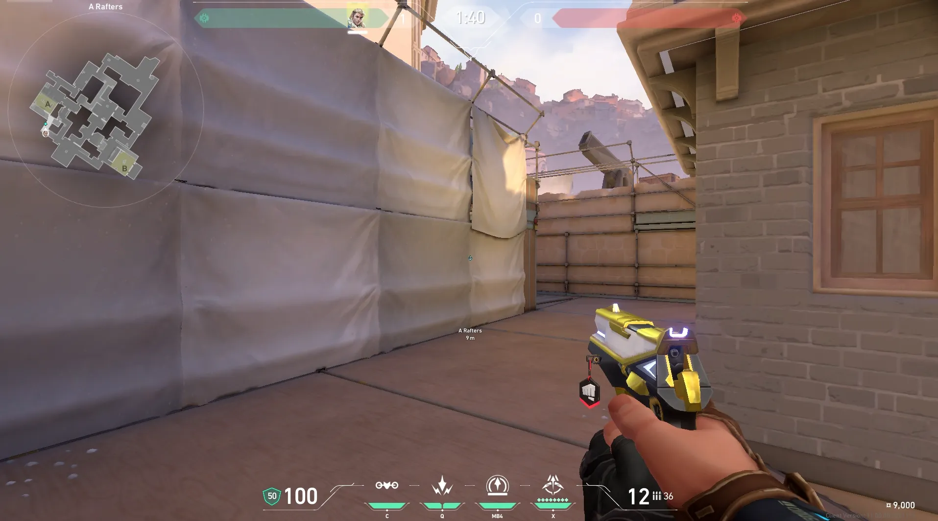 Sova Recon Bolt on Ascent Defense Site A — step 1 of 5: Position — where to stand