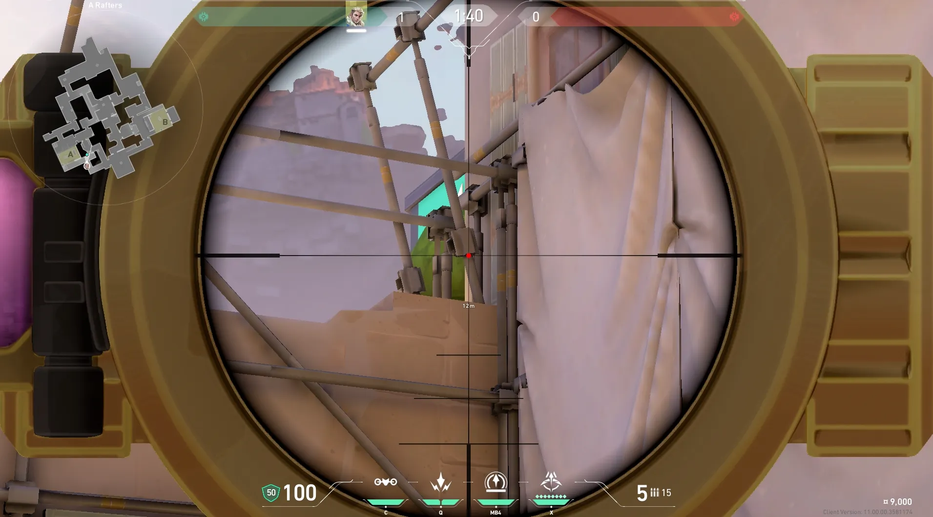 Sova Recon Bolt on Ascent Defense Site A — step 4 of 5: Aim — line up the shot