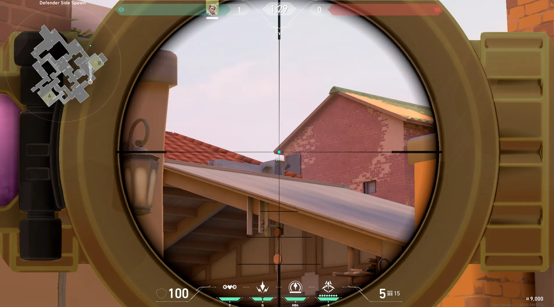 Sova Recon Bolt on Ascent Defense Site B — step 4 of 5: Aim — line up the shot