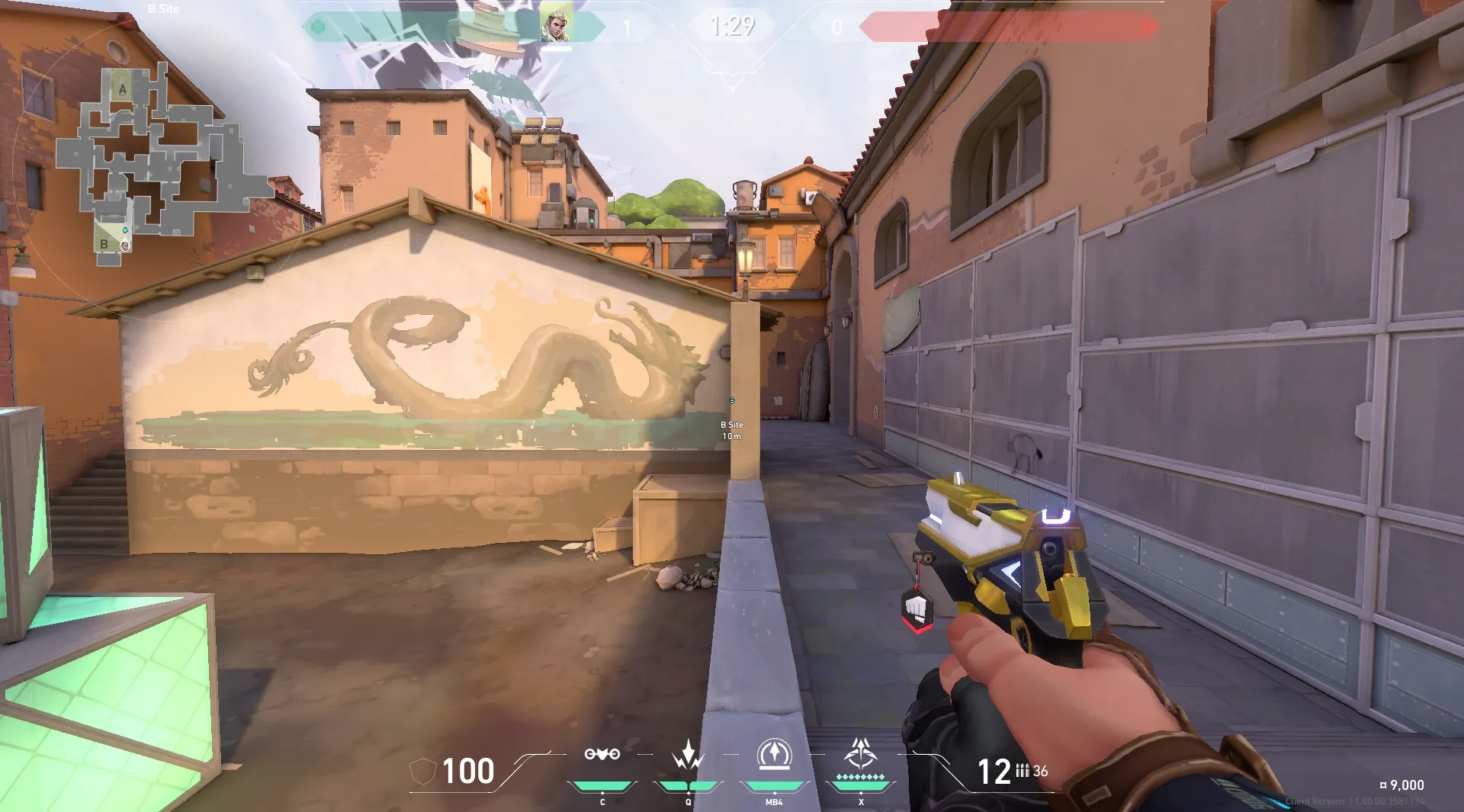 Sova Recon Bolt on Ascent Defense Site A — step 1 of 4: Position — where to stand