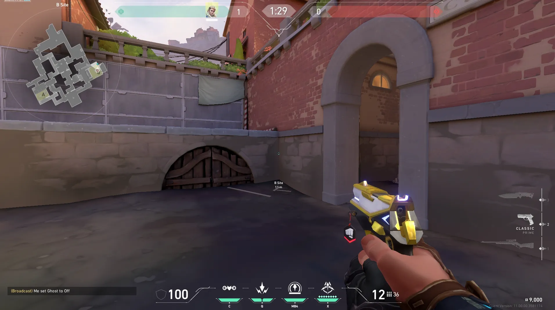Sova Recon Bolt on Ascent Defense Site A — step 1 of 5: Position — where to stand