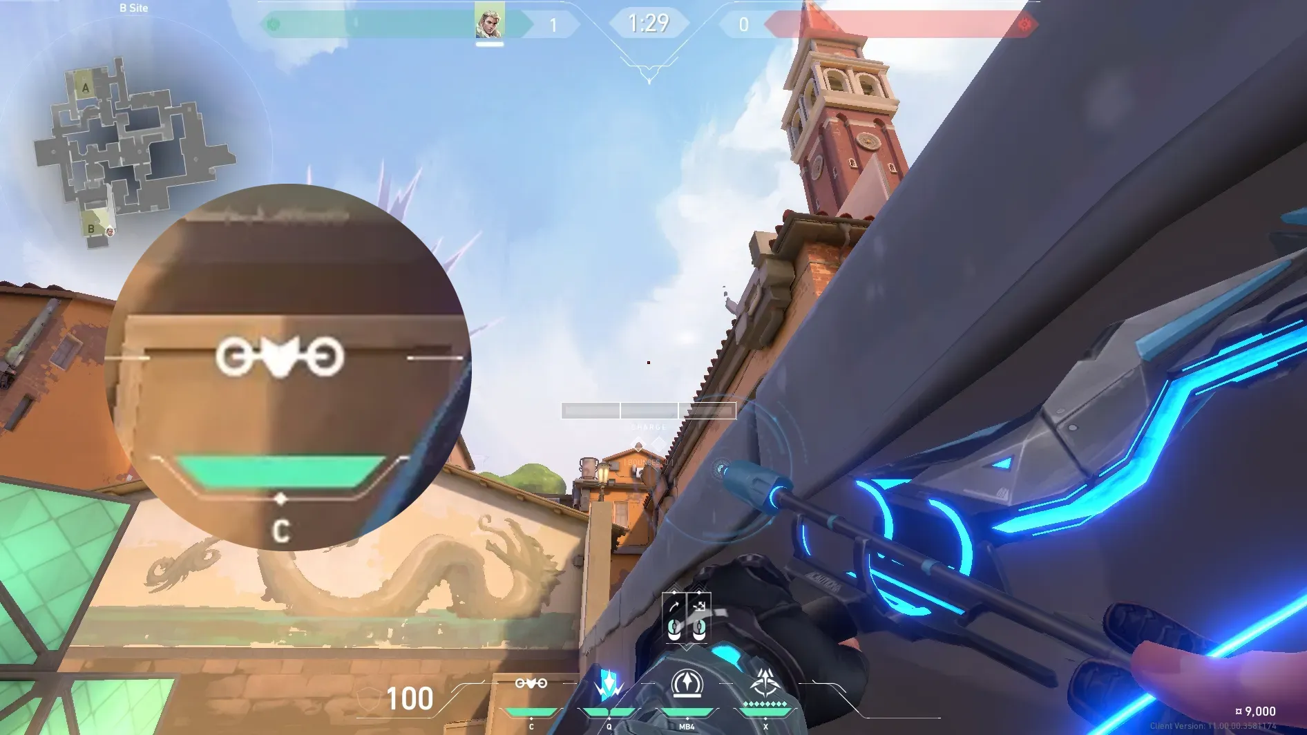 Sova Recon Bolt on Ascent Defense Site A — step 4 of 5: Aim — line up the shot