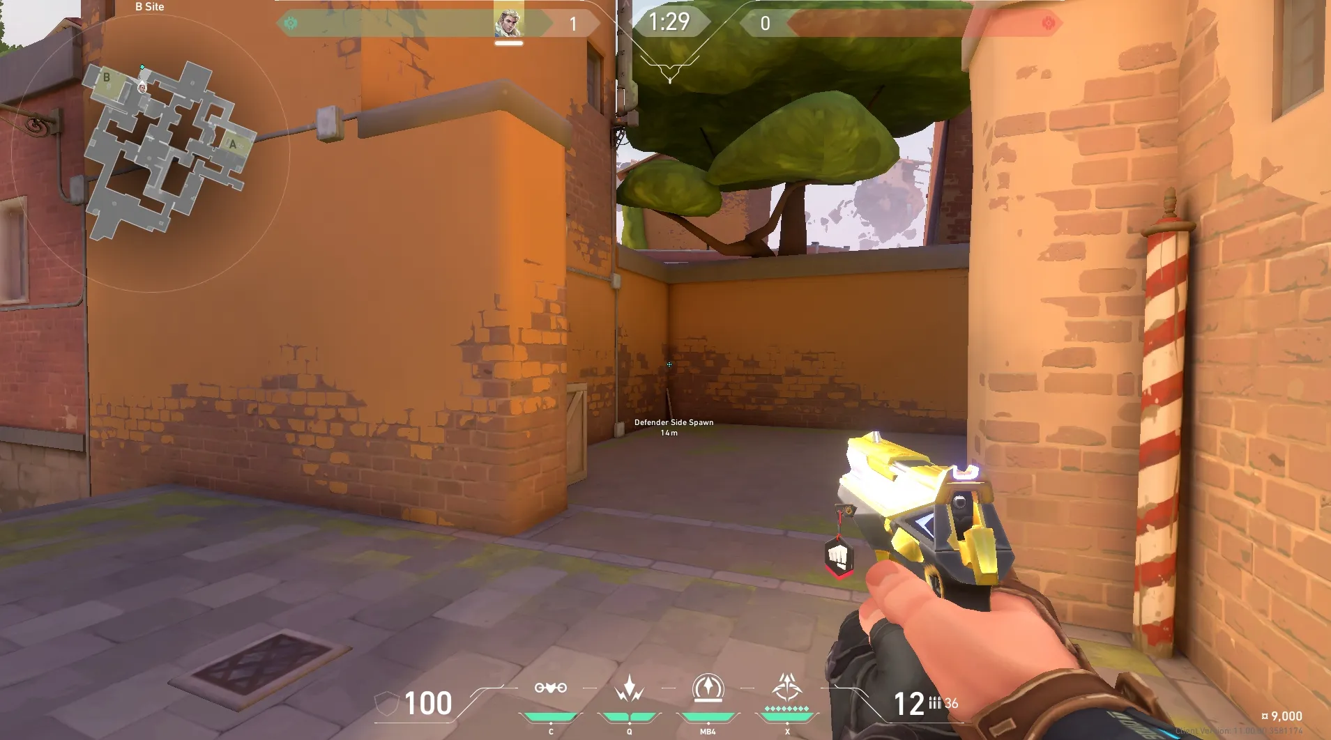 Sova Recon Bolt on Ascent Defense Site A — step 1 of 4: Position — where to stand