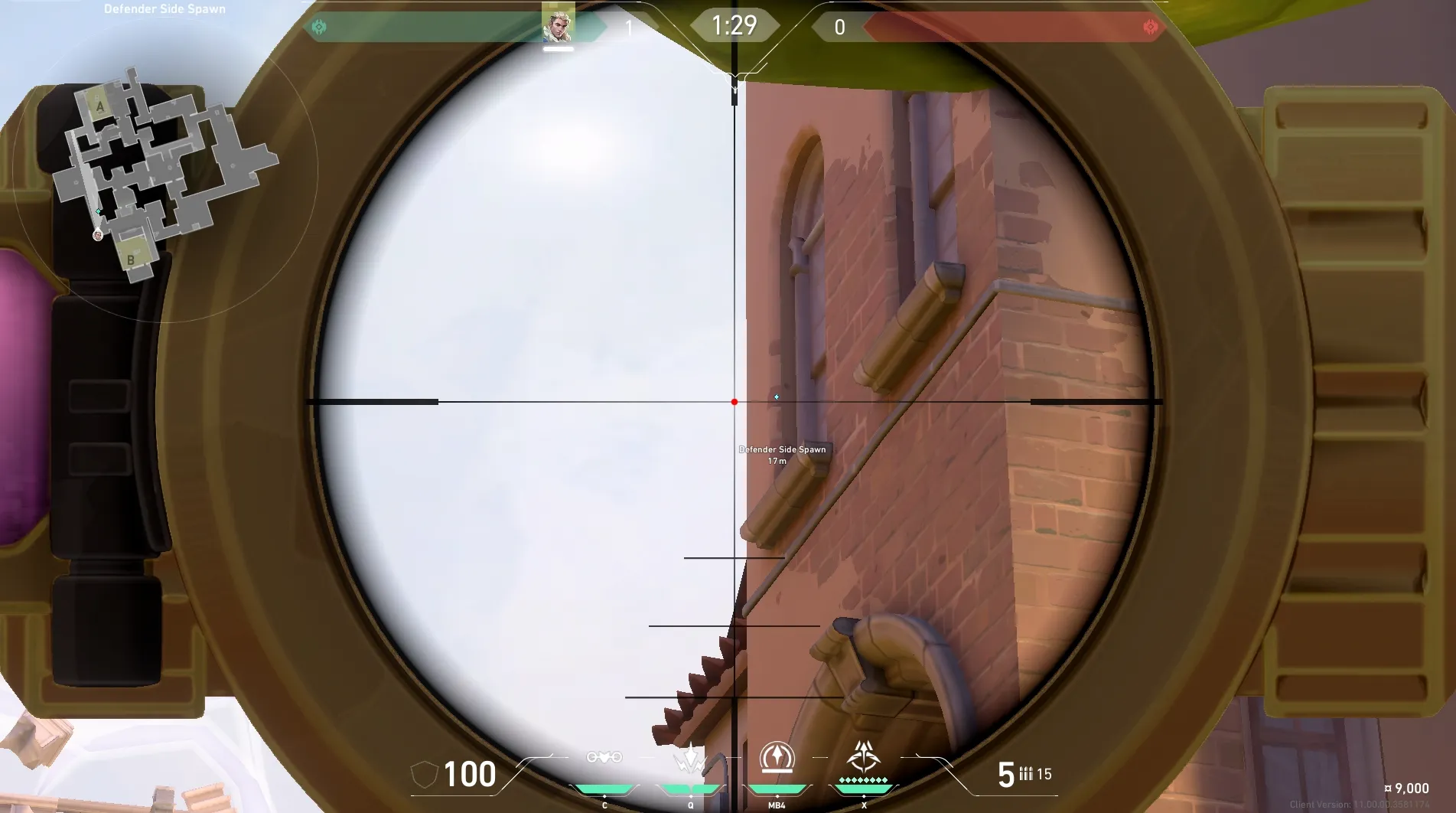 Sova Recon Bolt on Ascent Defense Site A — step 3 of 4: Aim — line up the shot