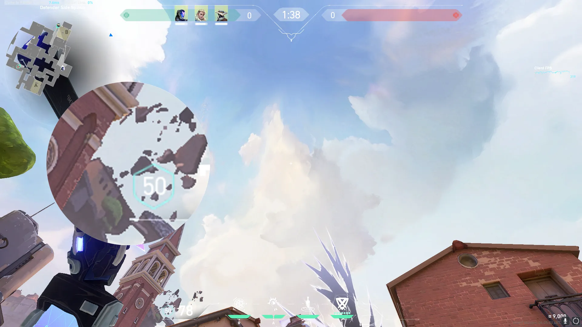 KAY/O Zero_Point on Ascent Defense Site B — step 2 of 3: Aim — line up the shot