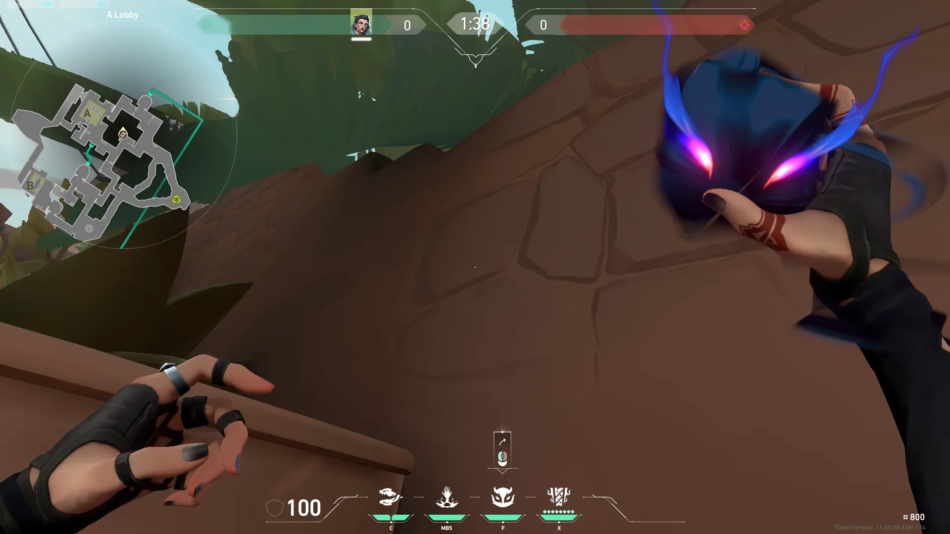 Fade Haunt on Bind Attack Site A — step 2 of 5: Aim — line up the shot