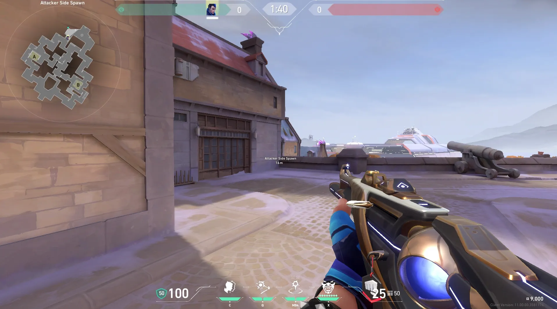 Yoru Gatecrash on Corrode Attack Site B — step 1 of 4: Position — where to stand