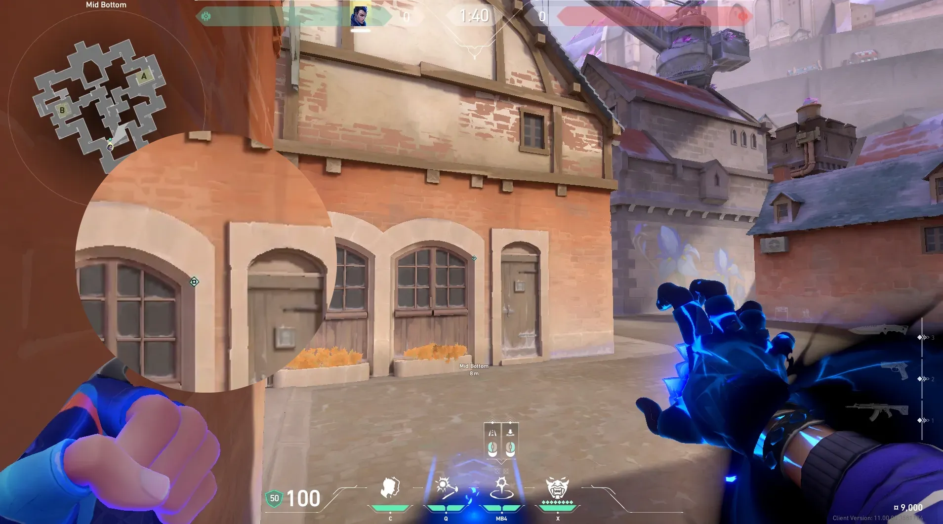 Yoru Gatecrash on Corrode Attack Mid — step 2 of 3: Aim — line up the shot