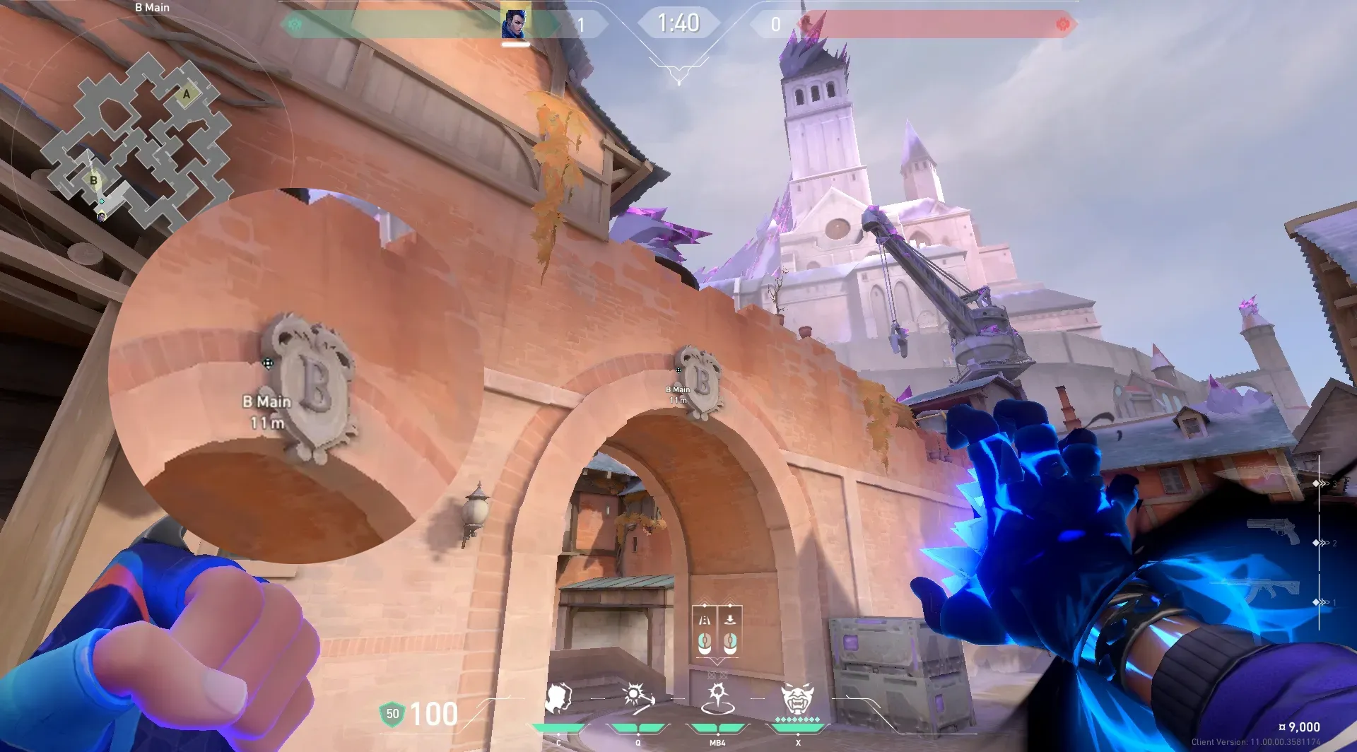 Yoru Gatecrash on Corrode Attack Site B — step 3 of 5: Aim — line up the shot