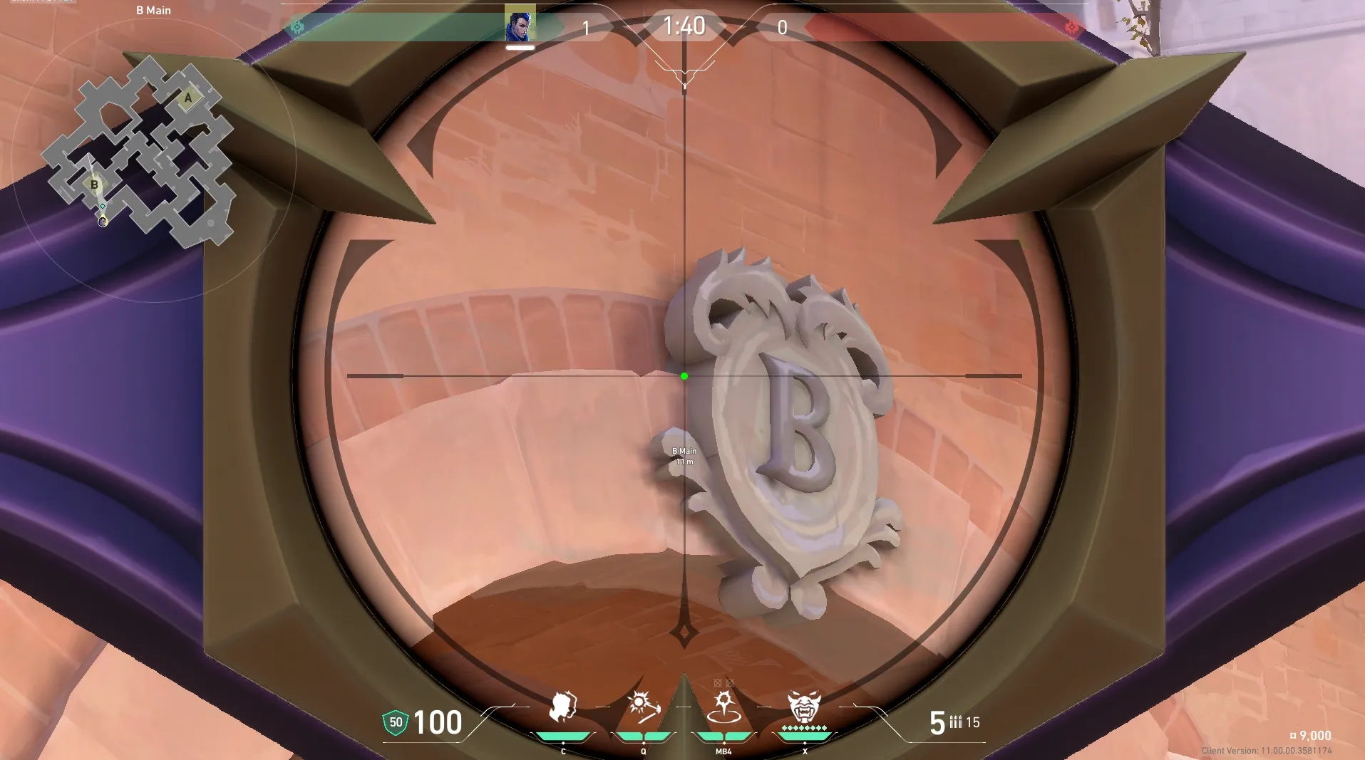 Yoru Gatecrash on Corrode Attack Site B — step 4 of 5: Aim — line up the shot