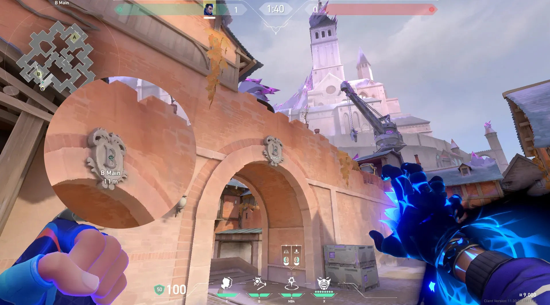 Yoru Gatecrash on Corrode Attack Site B — step 3 of 5: Aim — line up the shot