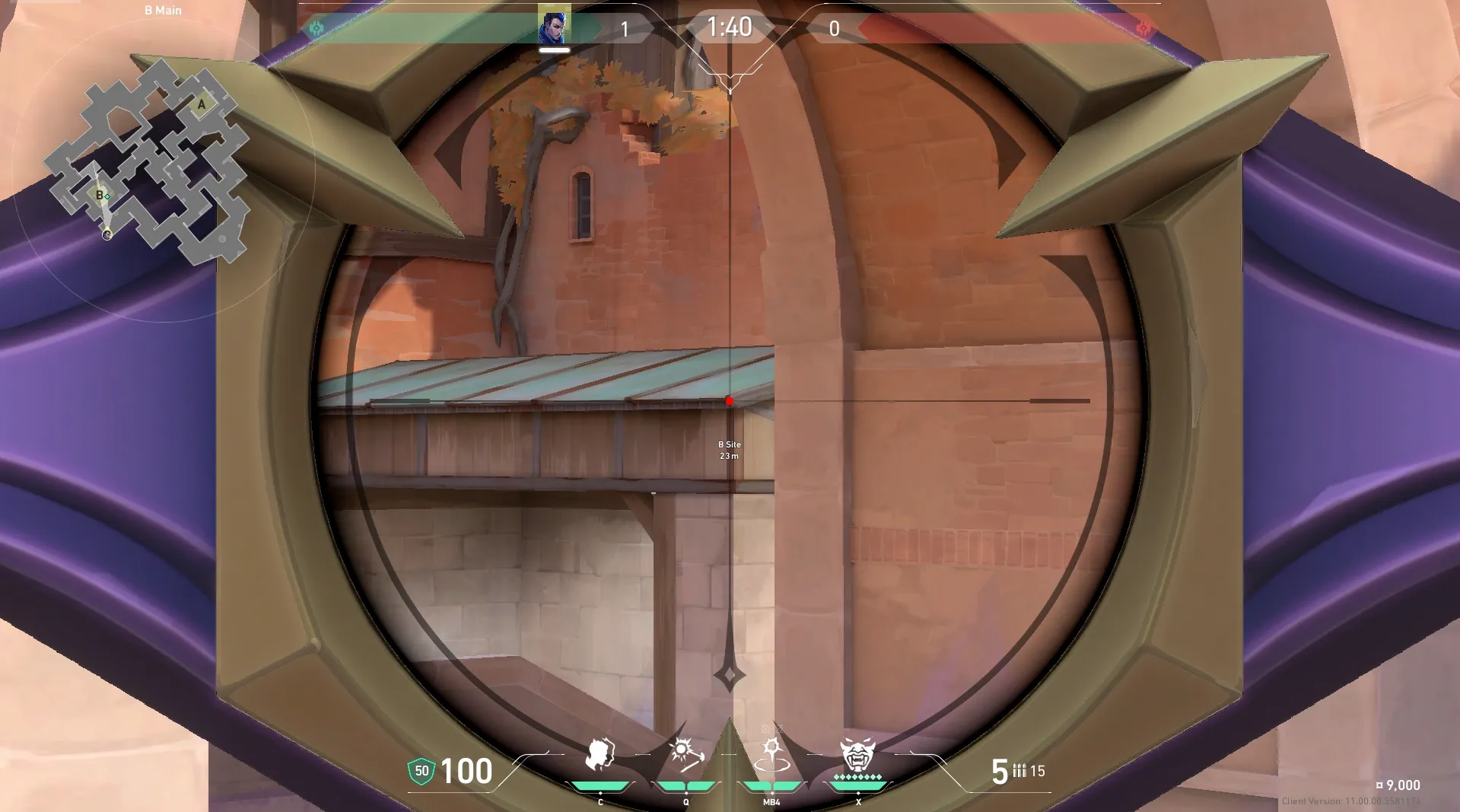 Yoru Gatecrash on Corrode Attack Site B — step 4 of 5: Aim — line up the shot