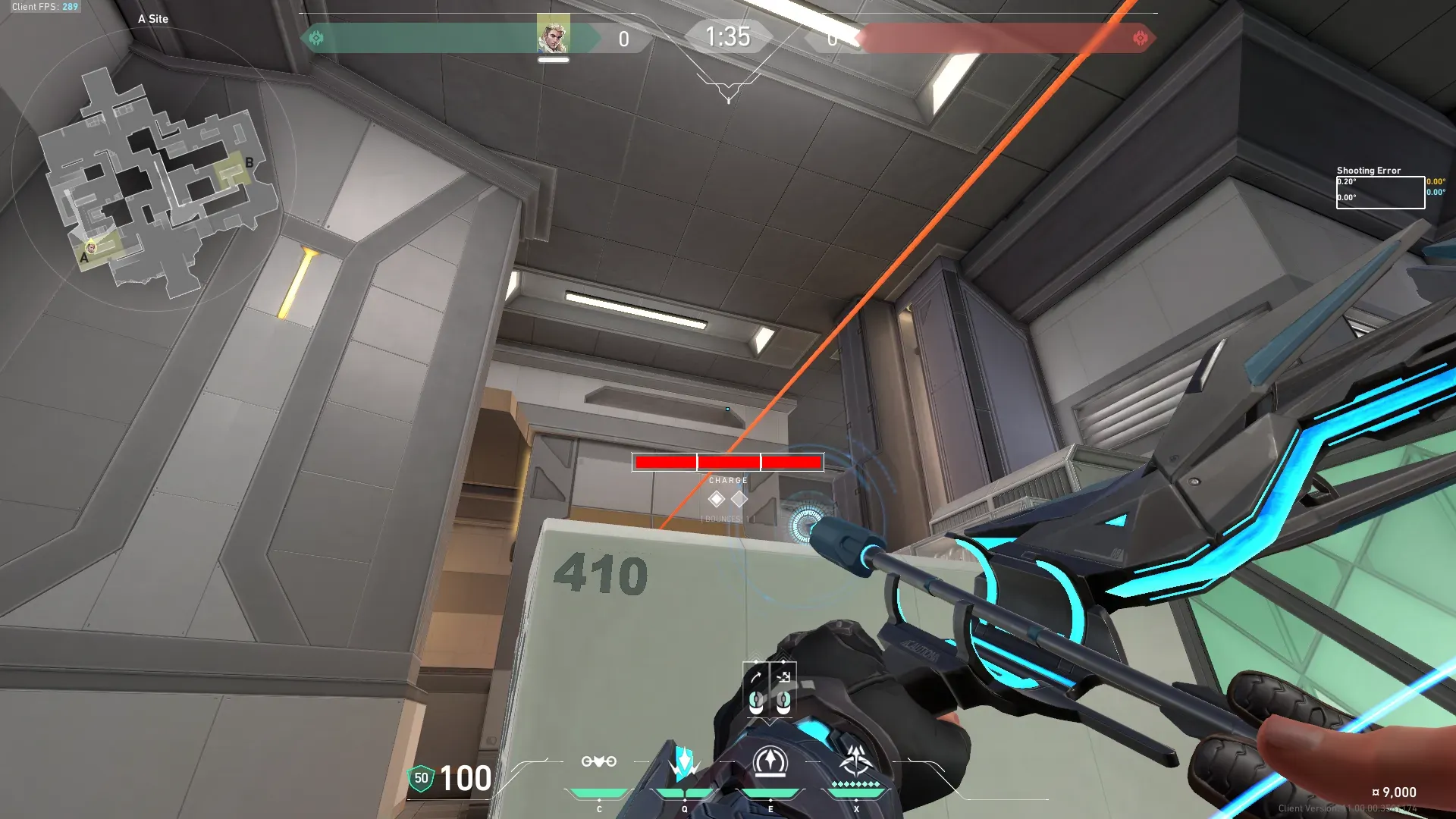 Sova Recon Bolt on Icebox Defense Site A — step 2 of 3: Aim — line up the shot