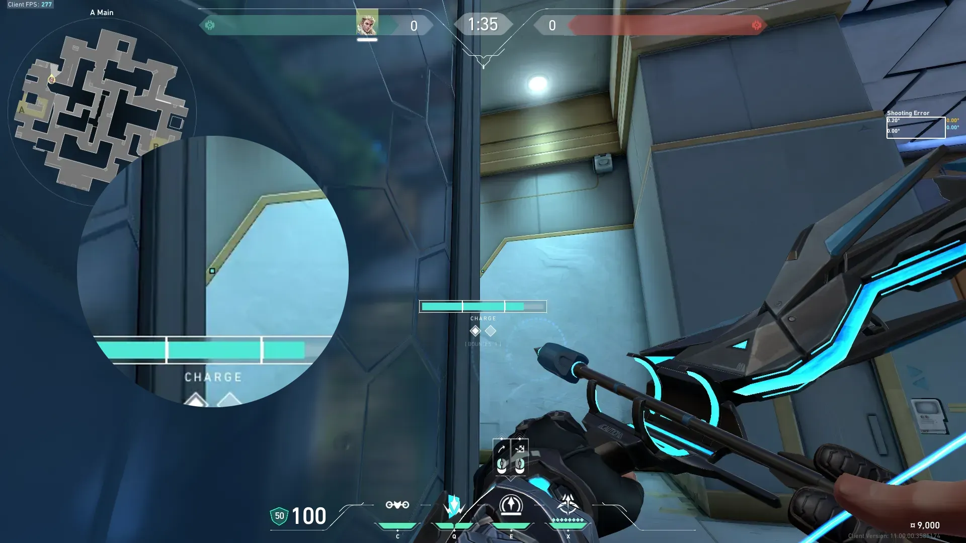 Sova Recon Bolt on Abyss Attack Site A — step 2 of 3: Aim — line up the shot