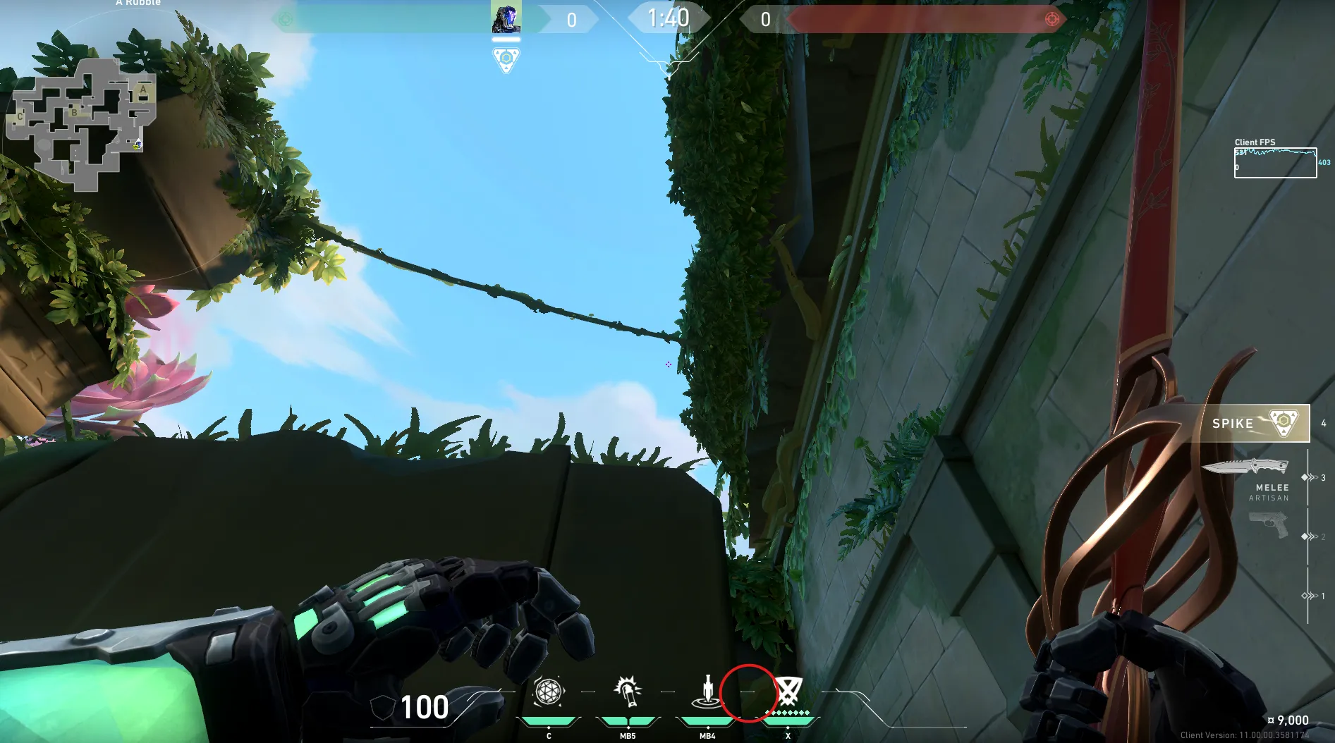 KAY/O Frag_Ment on Lotus Attack Site A — step 3 of 4: Aim — line up the shot