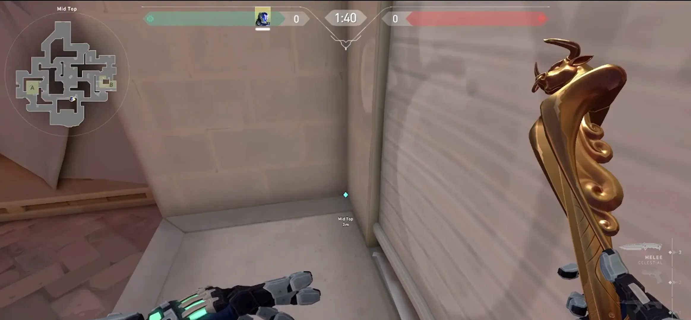 KAY/O Zero_Point on Sunset Defense Site A — step 1 of 3: Position — where to stand