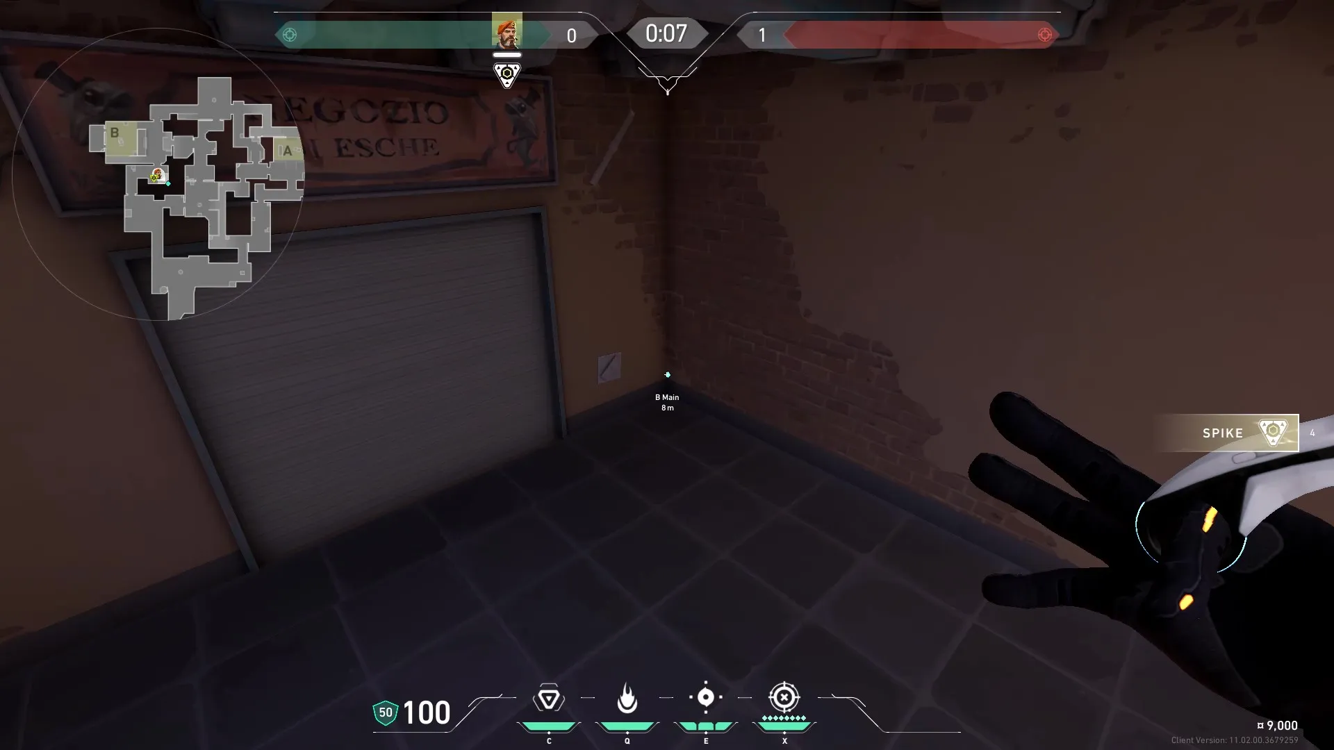 Brimstone Incendiary on Ascent Attack Site B — step 1 of 3: Position — where to stand