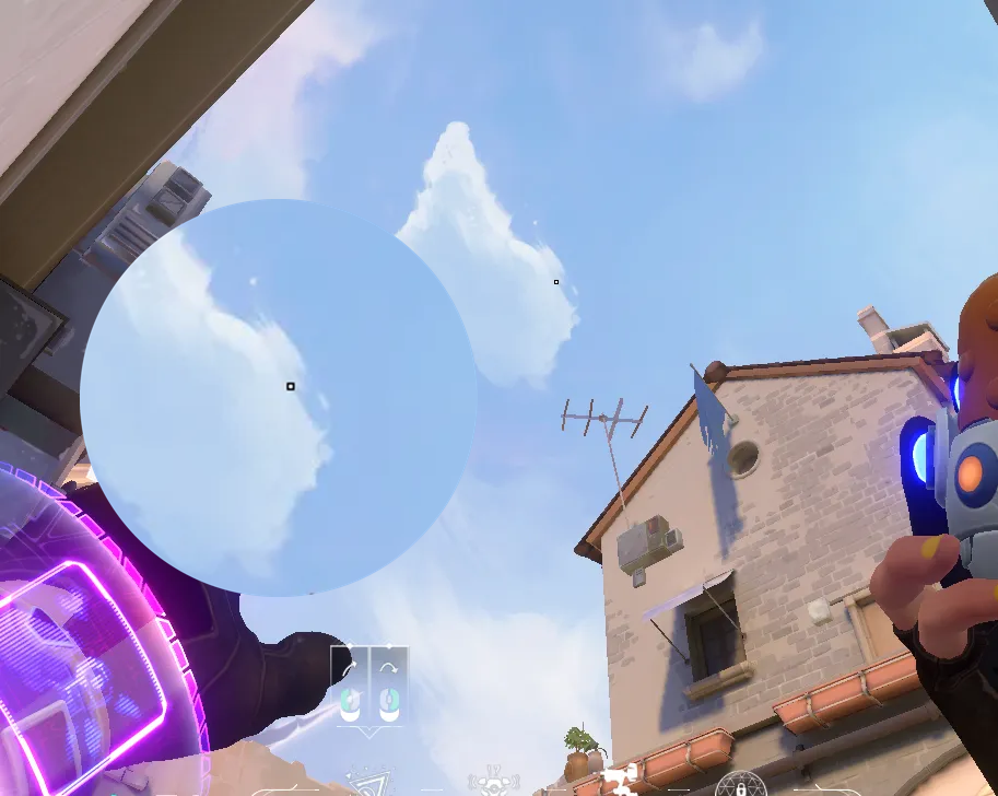 Killjoy Nanoswarm on Ascent Attack Site A — step 2 of 4: Aim — line up the shot