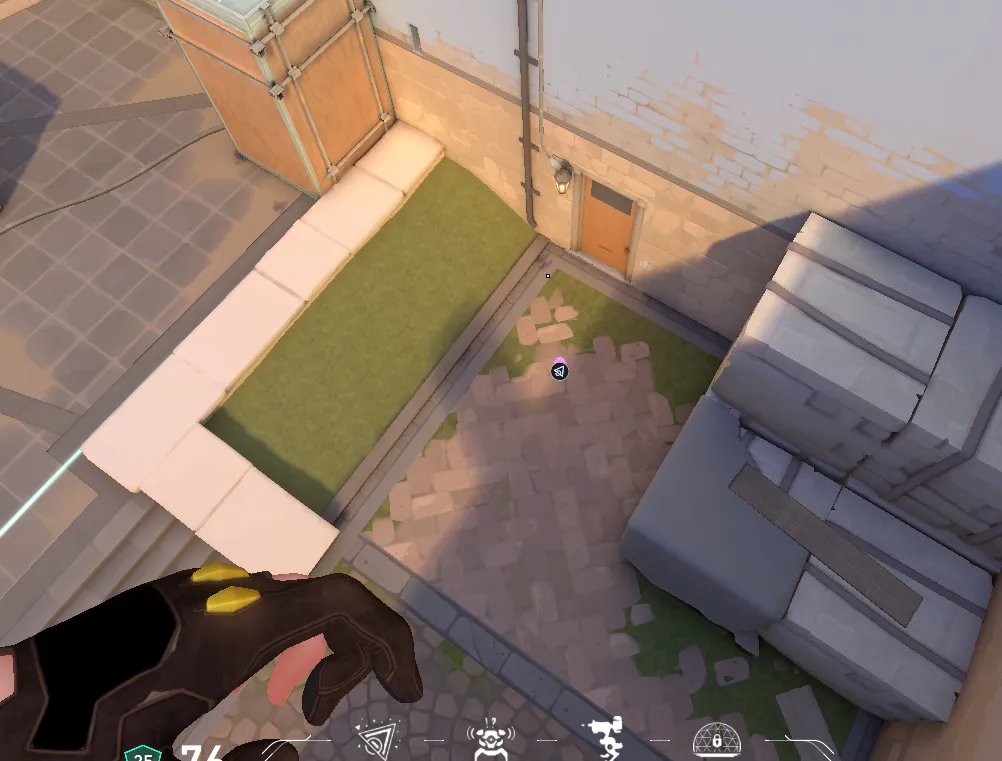 Killjoy Nanoswarm on Ascent Attack Site A — step 3 of 4: Aim — line up the shot