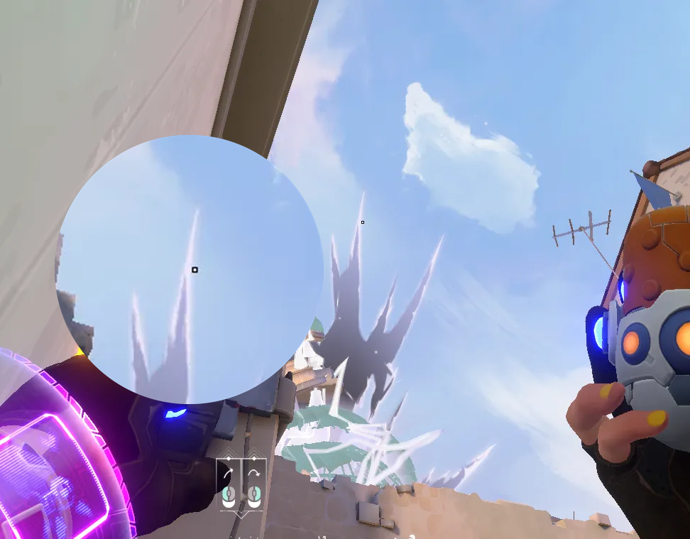 Killjoy Nanoswarm on Ascent Attack Site A — step 2 of 4: Aim — line up the shot