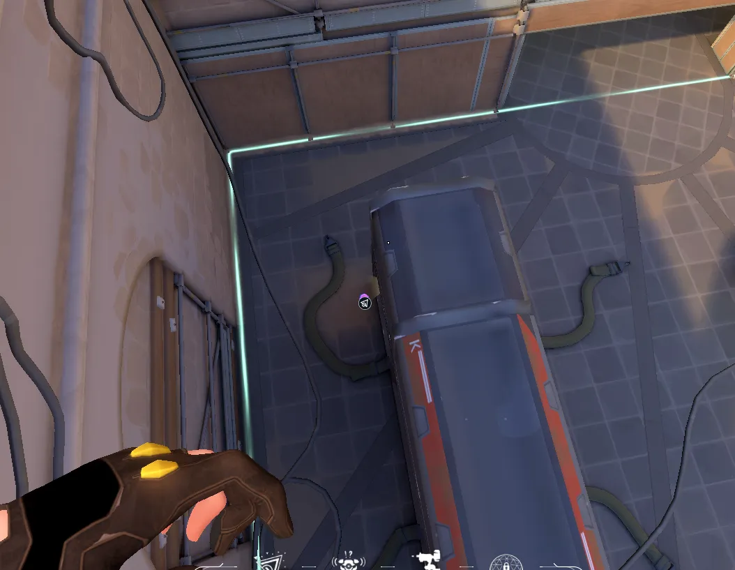 Killjoy Nanoswarm on Ascent Attack Site A — step 3 of 4: Aim — line up the shot