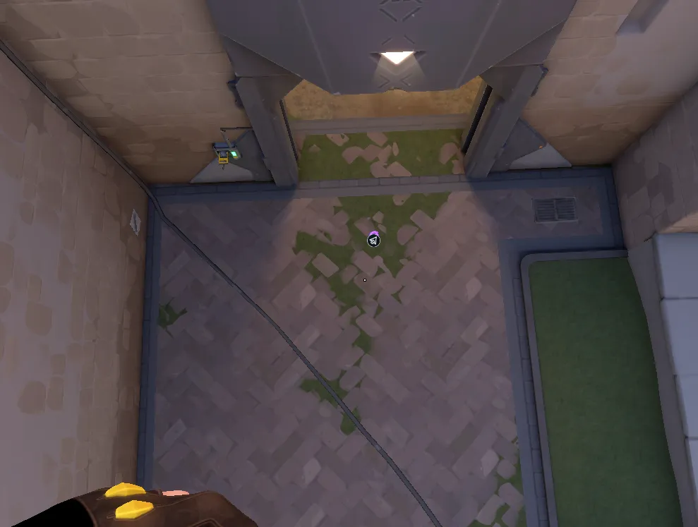 Killjoy Nanoswarm on Ascent Attack Site A — step 3 of 4: Aim — line up the shot