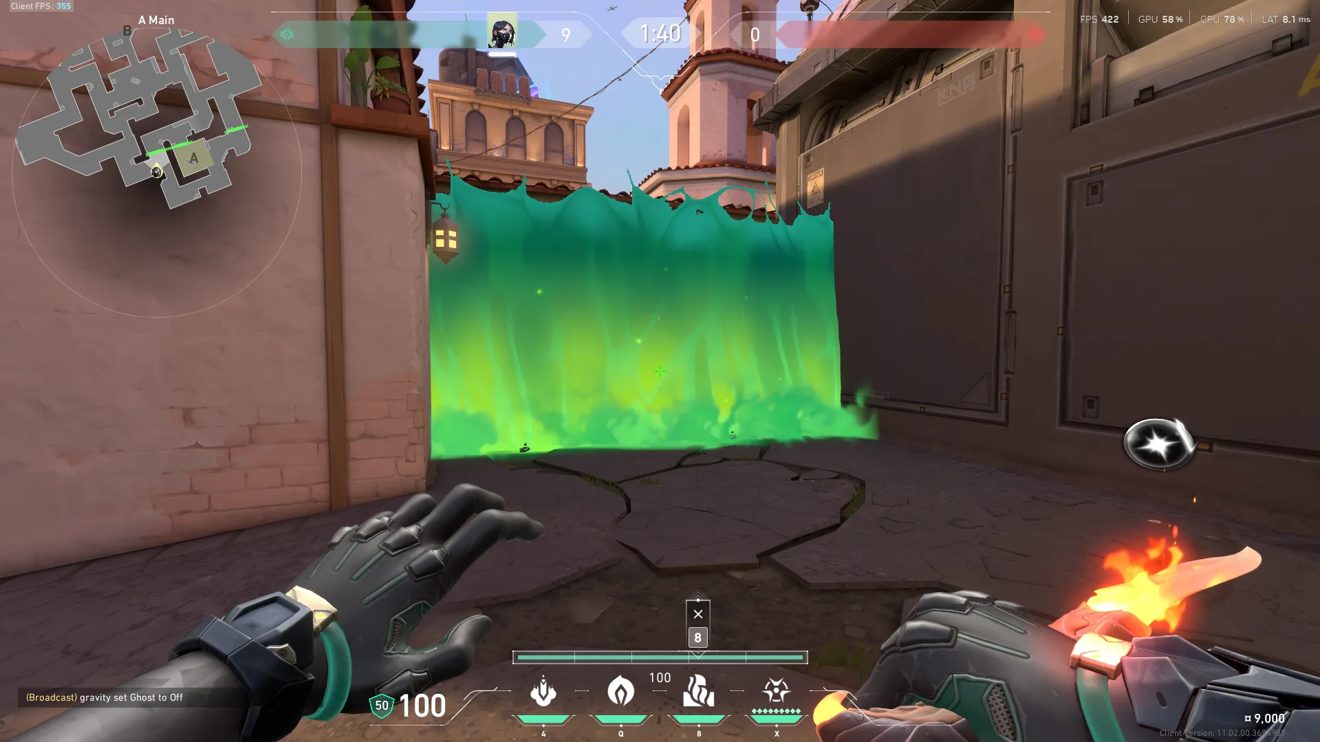 Viper Toxic Screen on Sunset Attack Site A — step 3 of 4: Aim — line up the shot