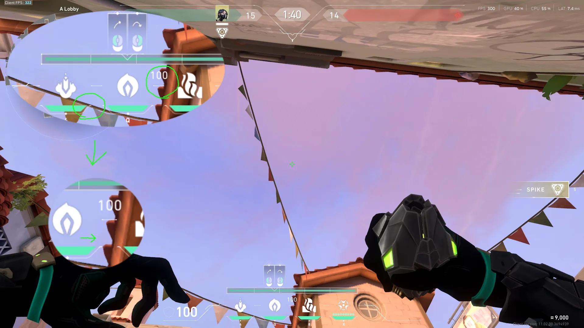 Viper Poison Cloud on Sunset Attack Site A — step 2 of 6: Aim — line up the shot
