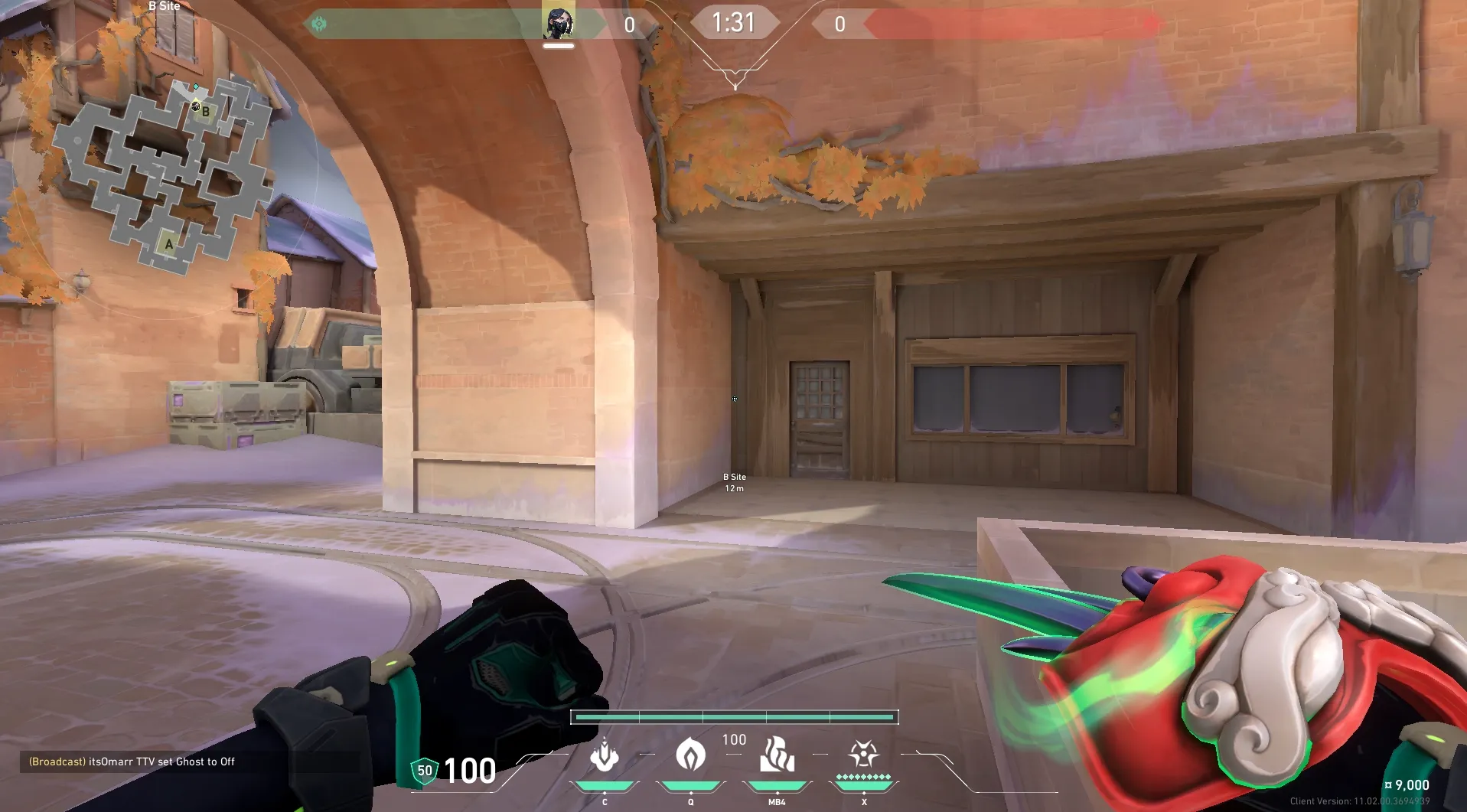Viper Toxic Screen on Corrode Attack Mid — step 1 of 8: Position — where to stand
