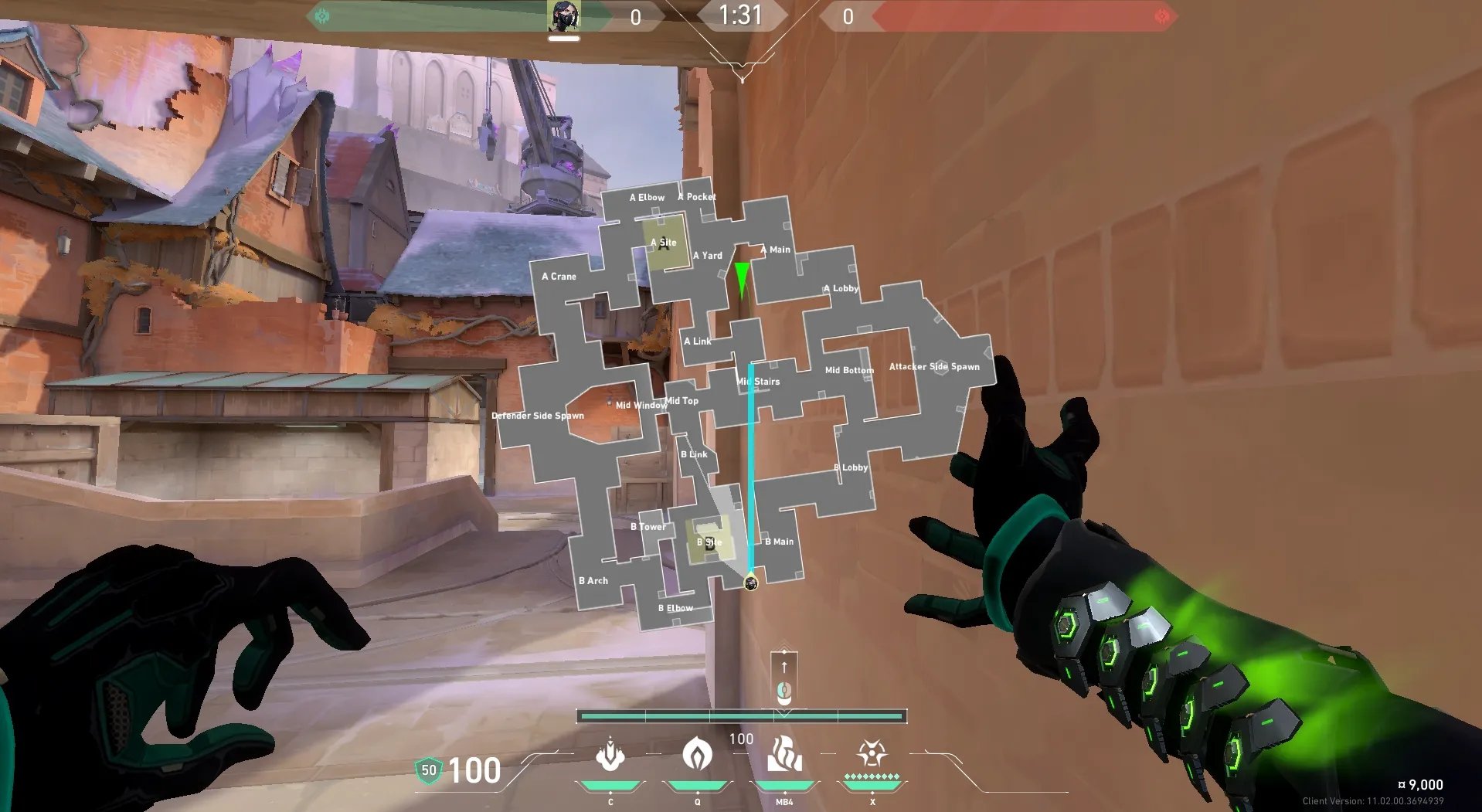 Viper Toxic Screen on Corrode Attack Mid — step 5 of 8: Aim — line up the shot