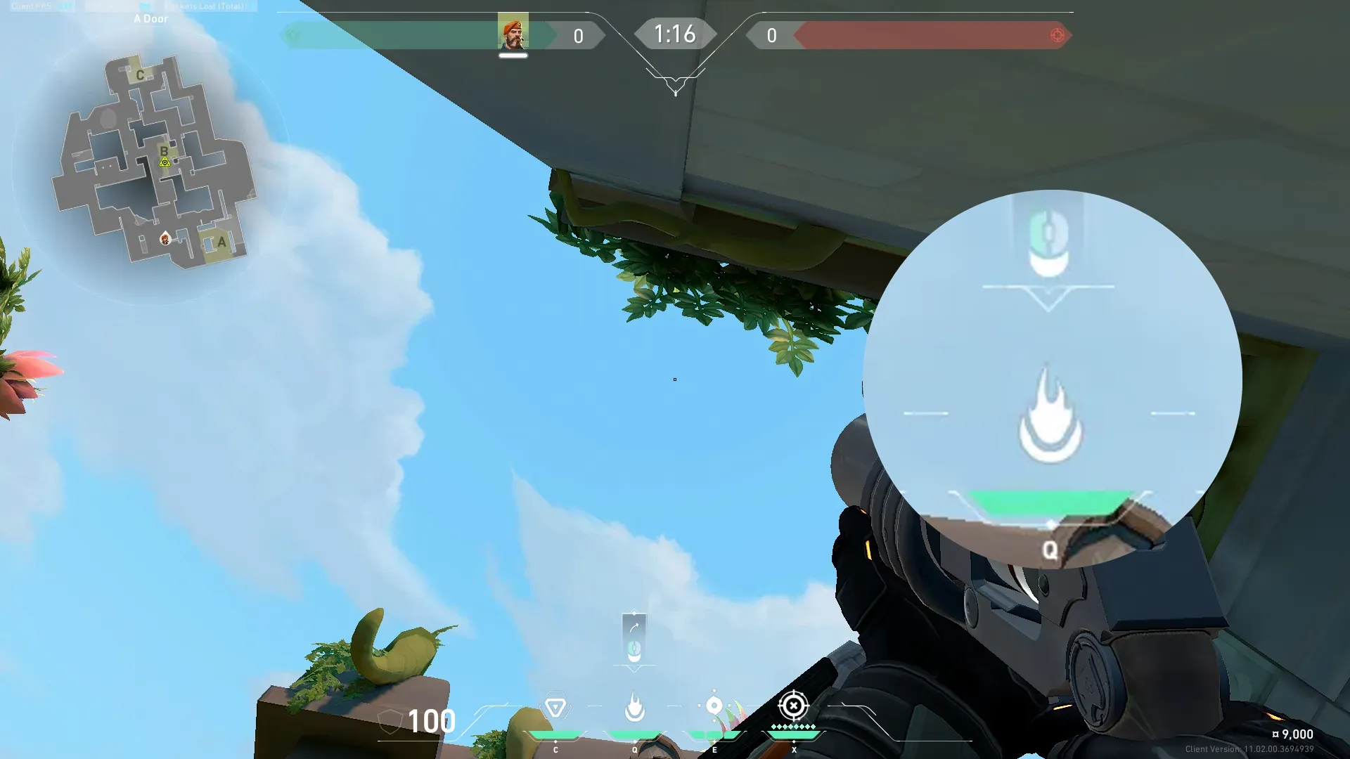 Brimstone Incendiary on Lotus Attack Site B — step 2 of 3: Aim — line up the shot