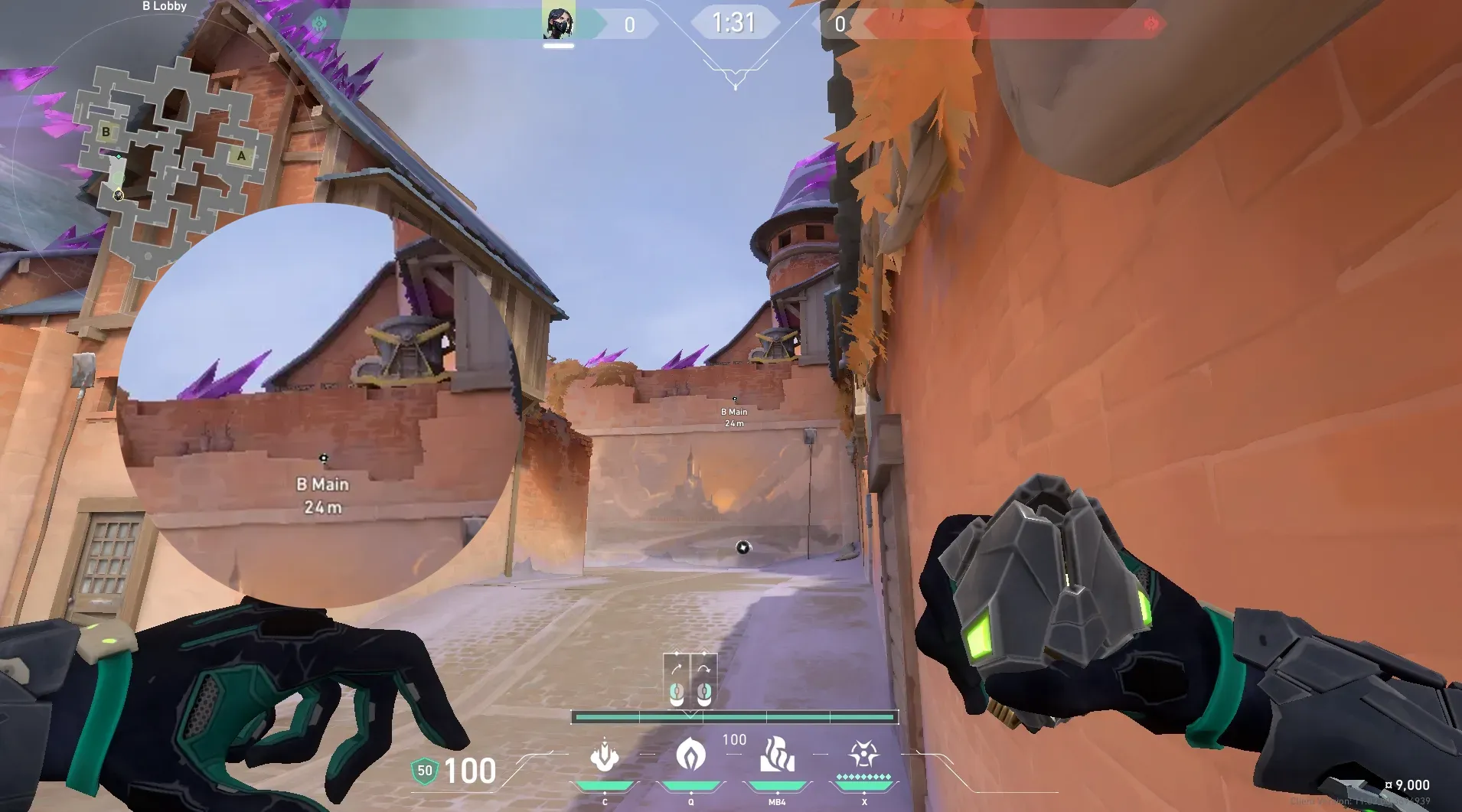 Viper Poison Cloud on Corrode Attack Site B — step 2 of 4: Aim — line up the shot