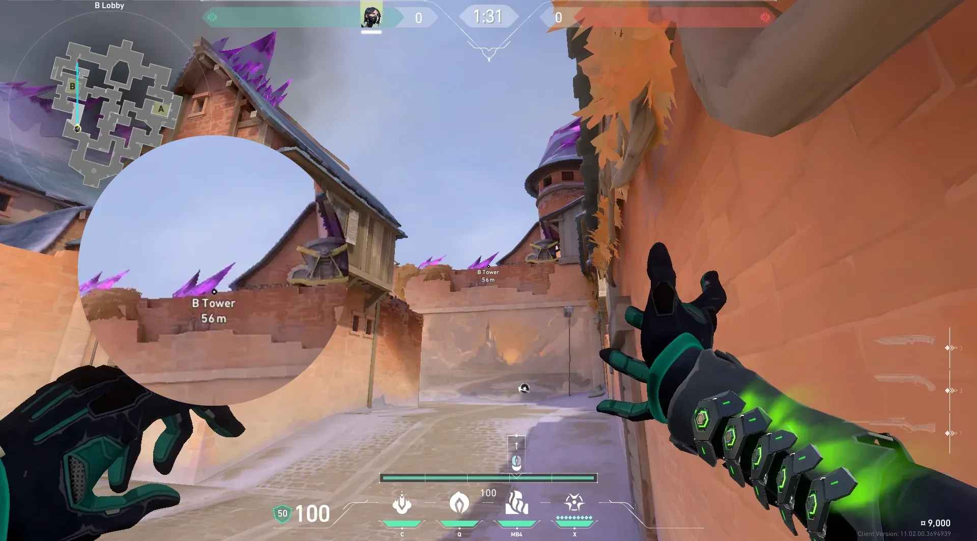 Viper Toxic Screen on Corrode Attack Site B — step 2 of 5: Aim — line up the shot