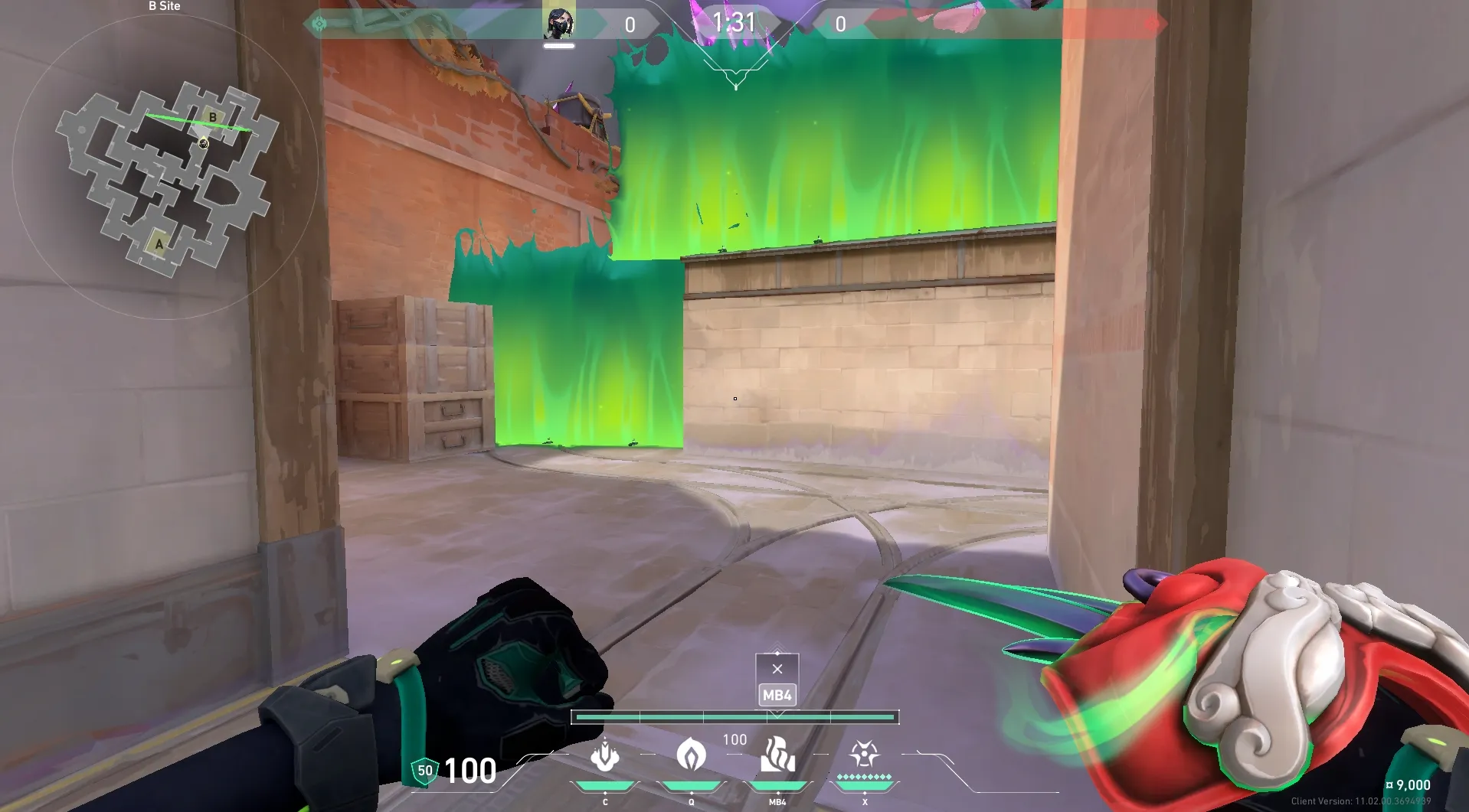 Viper Toxic Screen on Corrode Attack Site B — step 4 of 5: Aim — line up the shot
