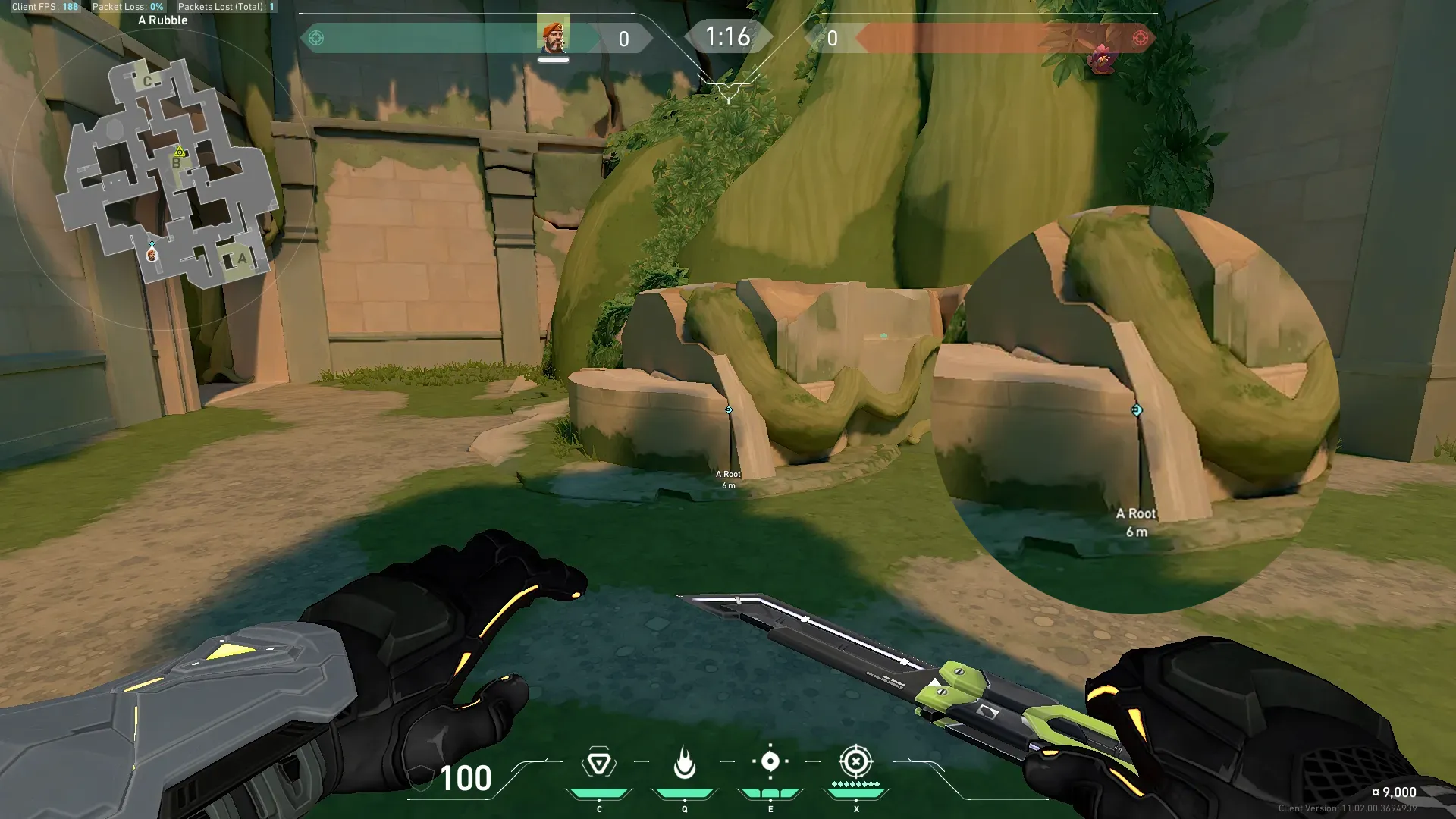 Brimstone Incendiary on Lotus Attack Site B — step 1 of 3: Position — where to stand