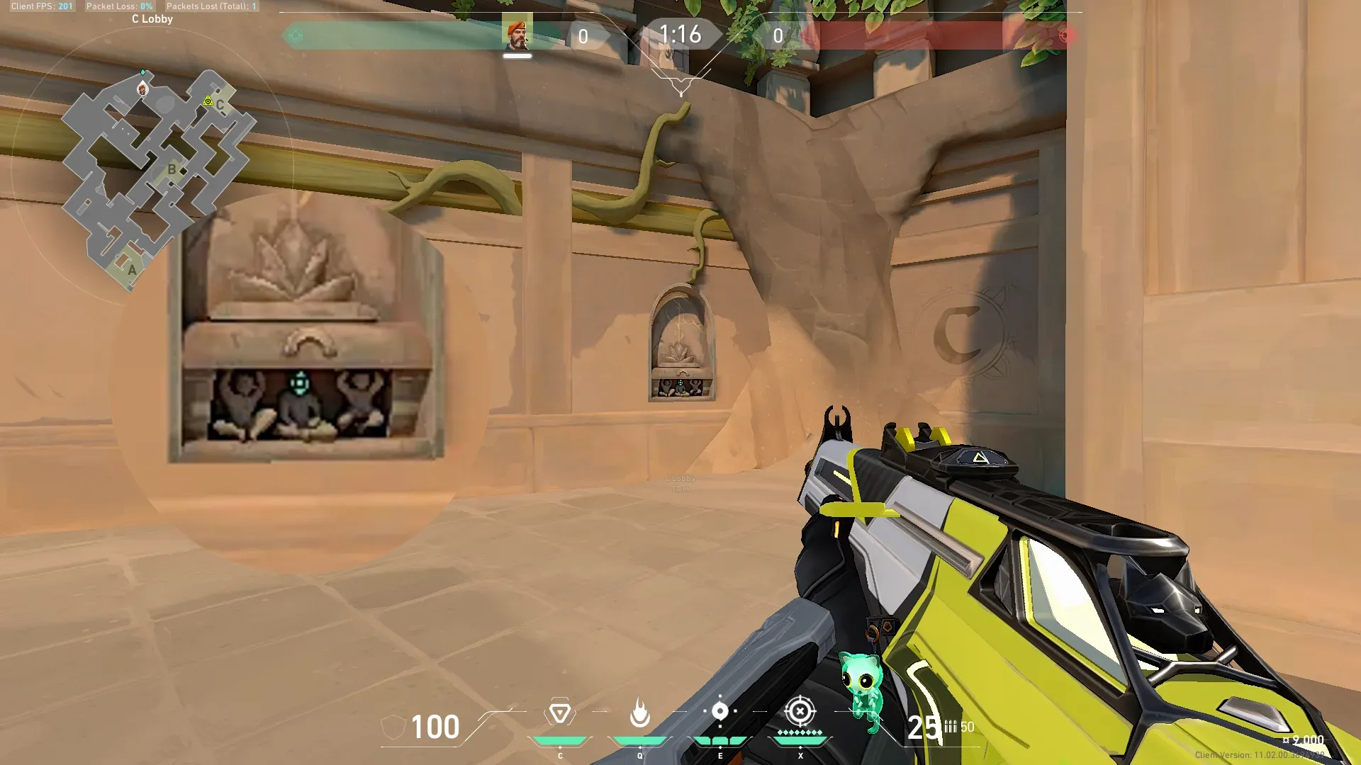 C Lobby to C Open Plant — Brimstone lineup on Lotus