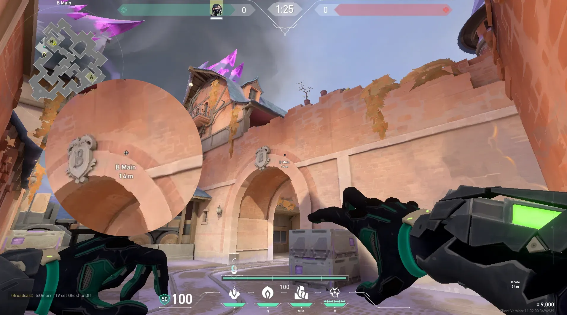 Viper Snake Bite on Corrode Attack Site B — step 2 of 4: Aim — line up the shot