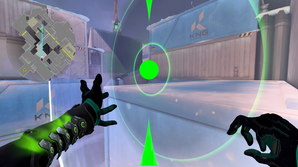 Viper Poison Cloud on Icebox Defense Mid — step 1 of 4: Position — where to stand