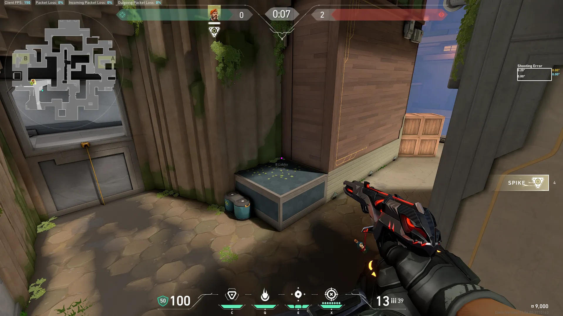 Brimstone Incendiary on Abyss Attack Site B — step 1 of 3: Position — where to stand