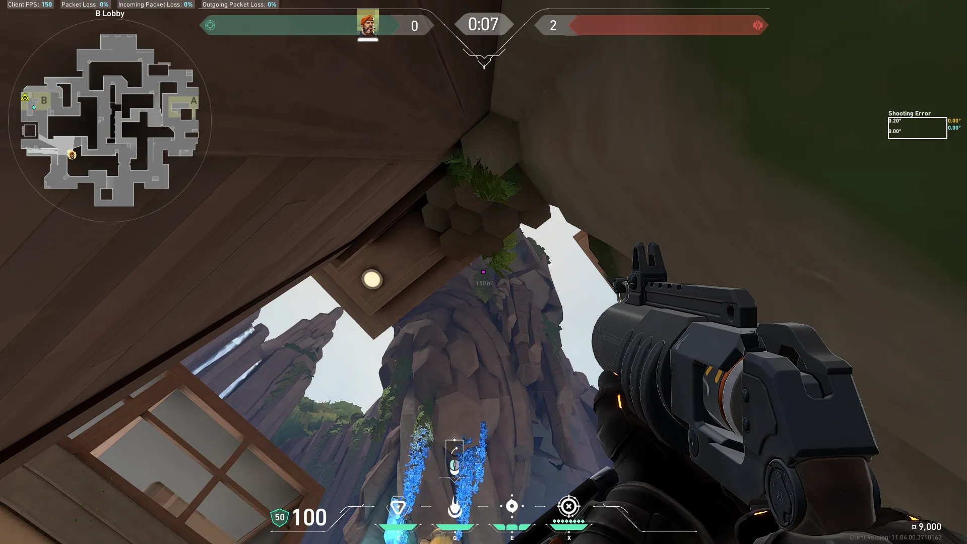 Brimstone Incendiary on Abyss Attack Site B — step 2 of 3: Aim — line up the shot