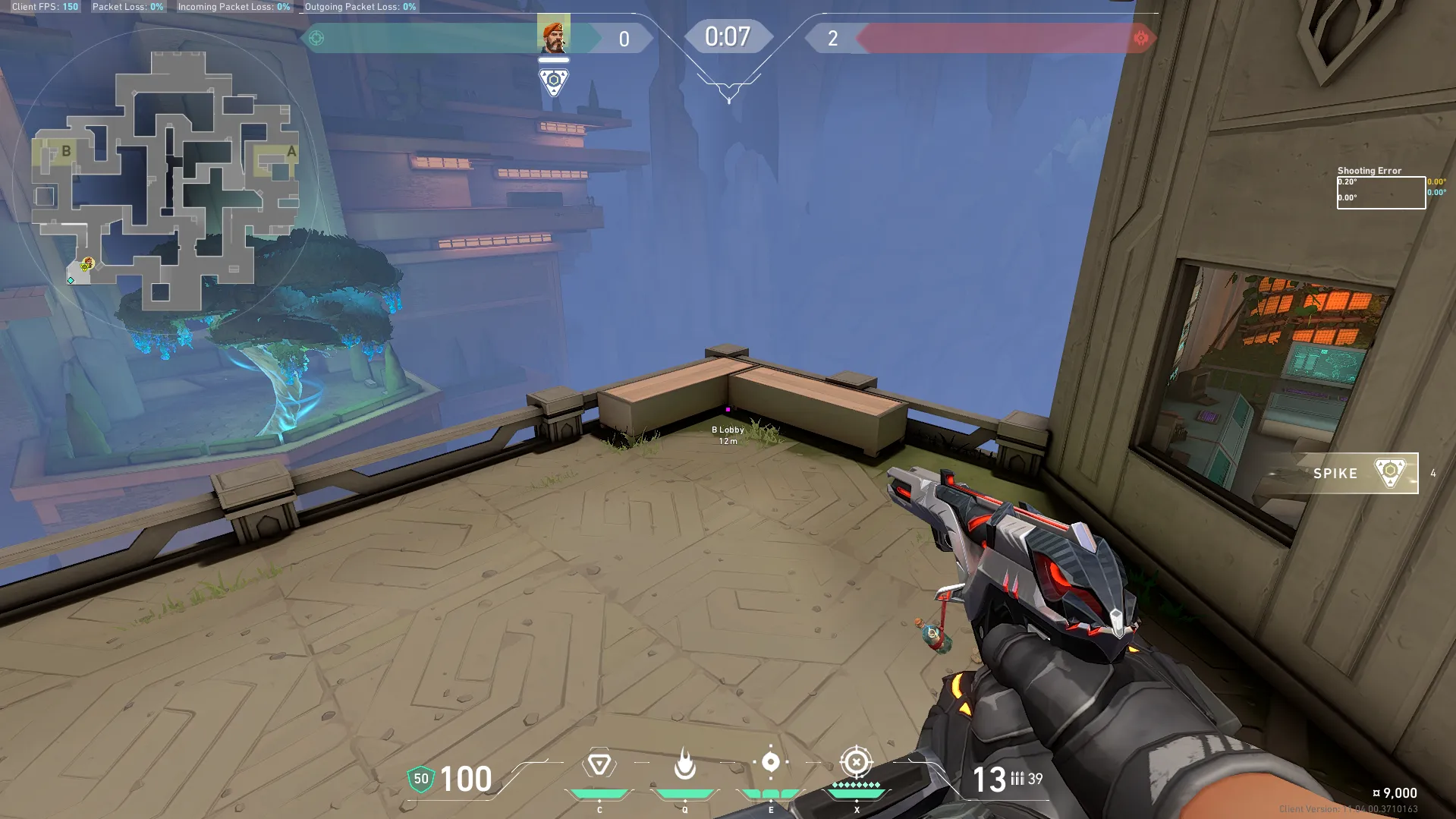 Brimstone Incendiary on Abyss Attack Site B — step 1 of 3: Position — where to stand