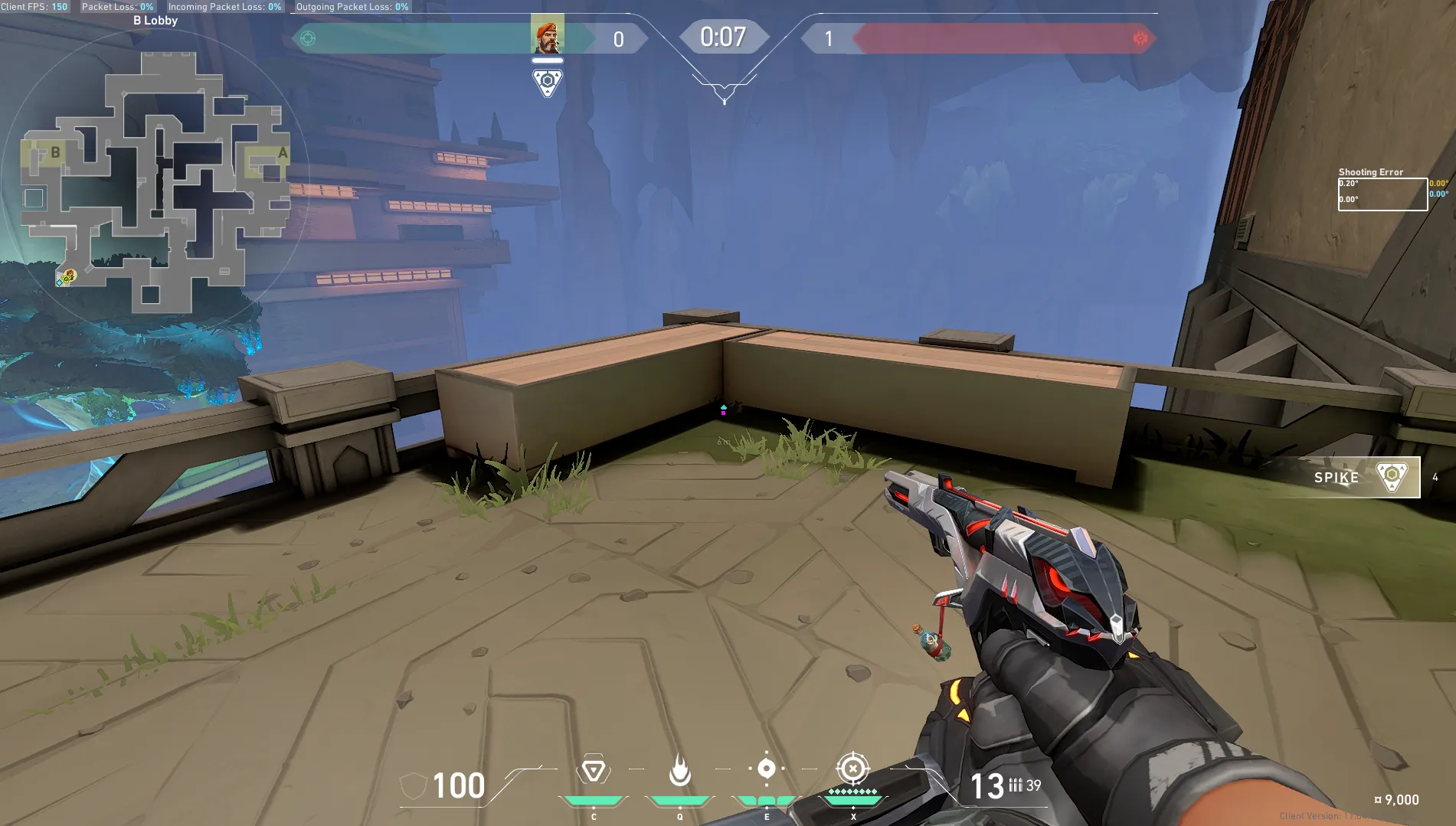 Brimstone Incendiary on Abyss Attack Site B — step 1 of 3: Position — where to stand