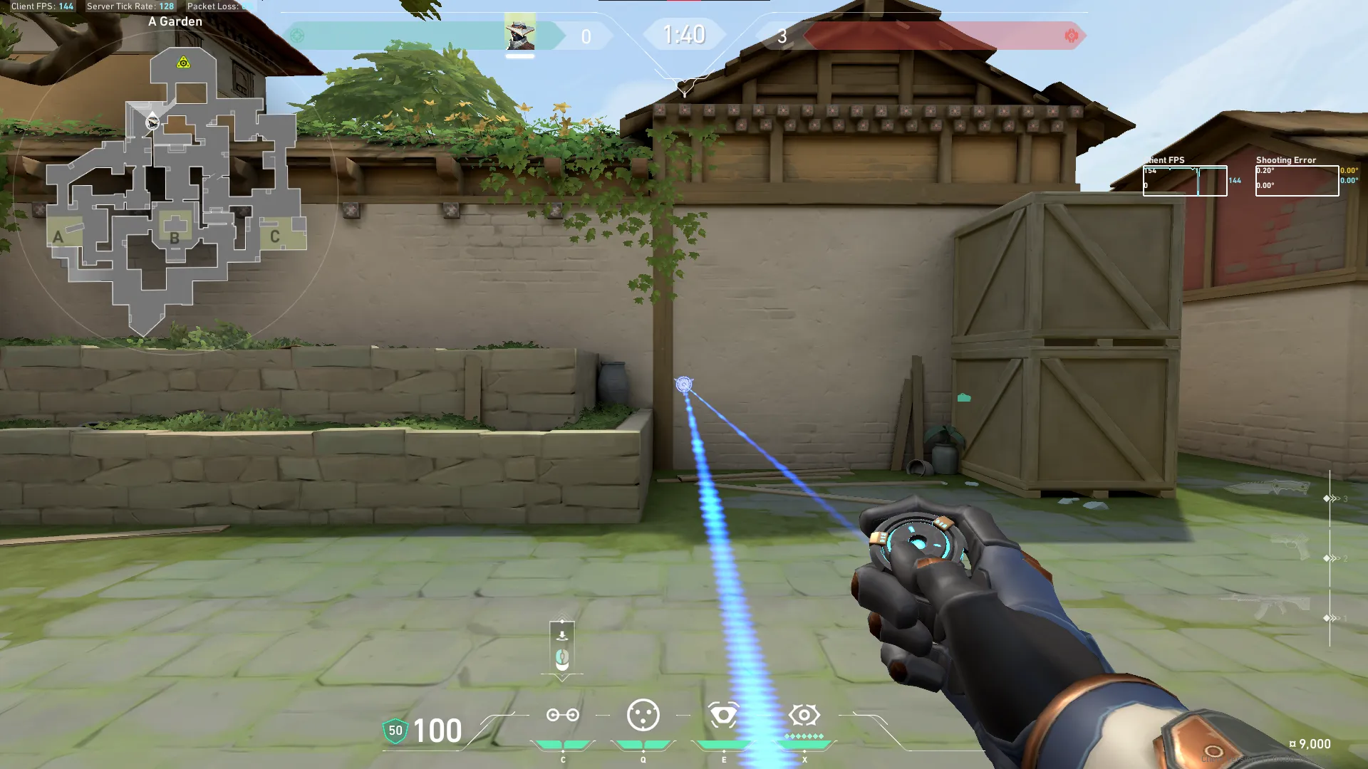 Cypher Trapwire on Haven Attack Site A — step 2 of 9: Aim — line up the shot