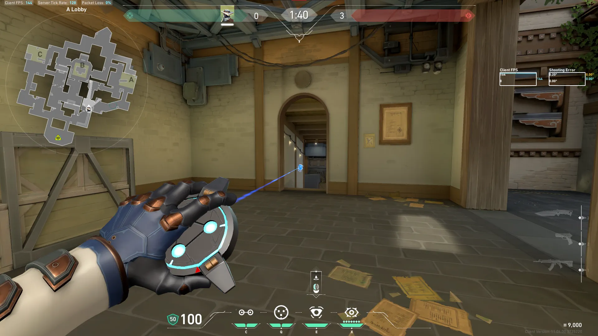 Cypher Trapwire on Haven Attack Site A — step 6 of 9: Aim — line up the shot