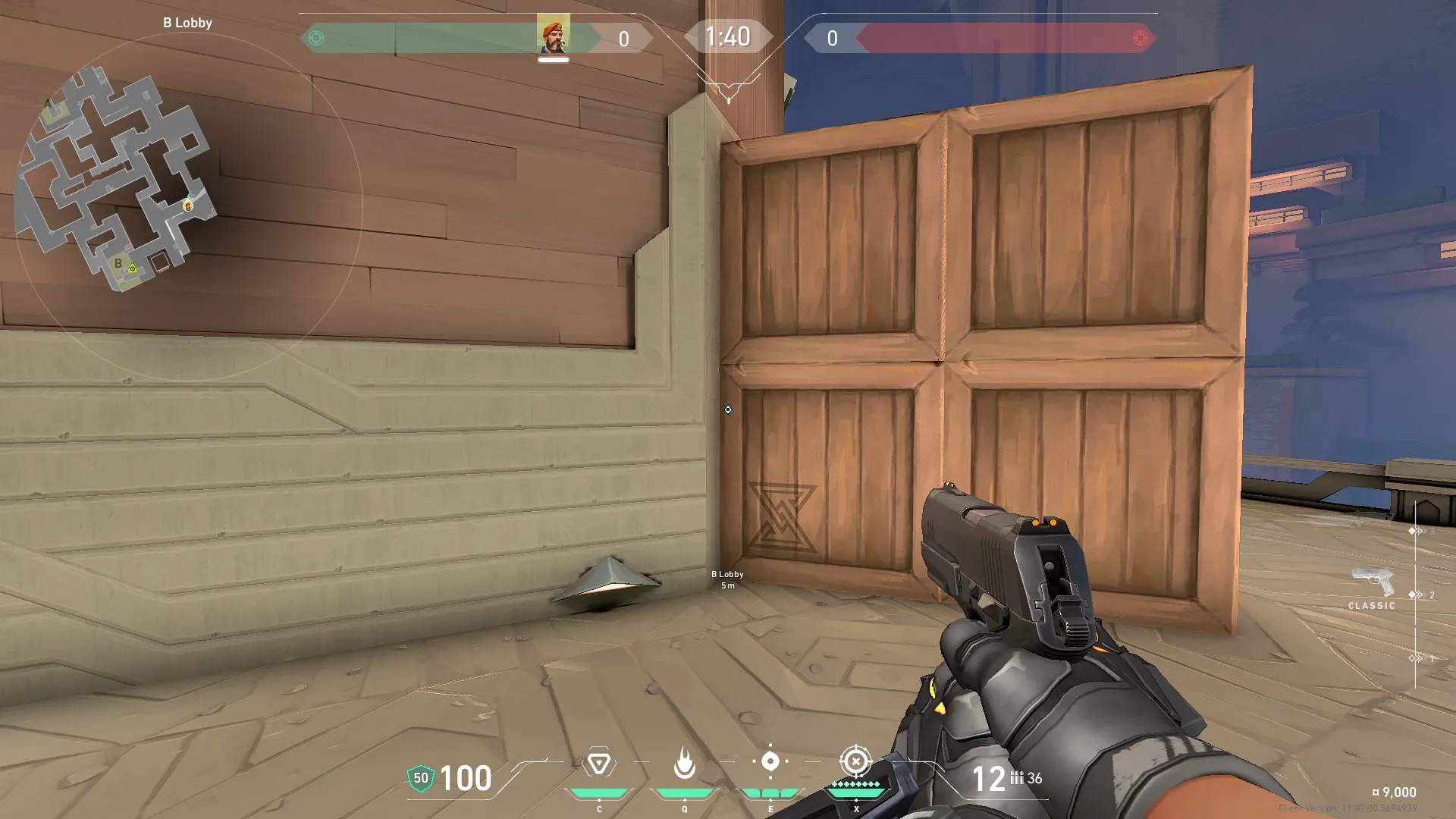 Brimstone Incendiary on Abyss Attack Site B — step 1 of 3: Position — where to stand
