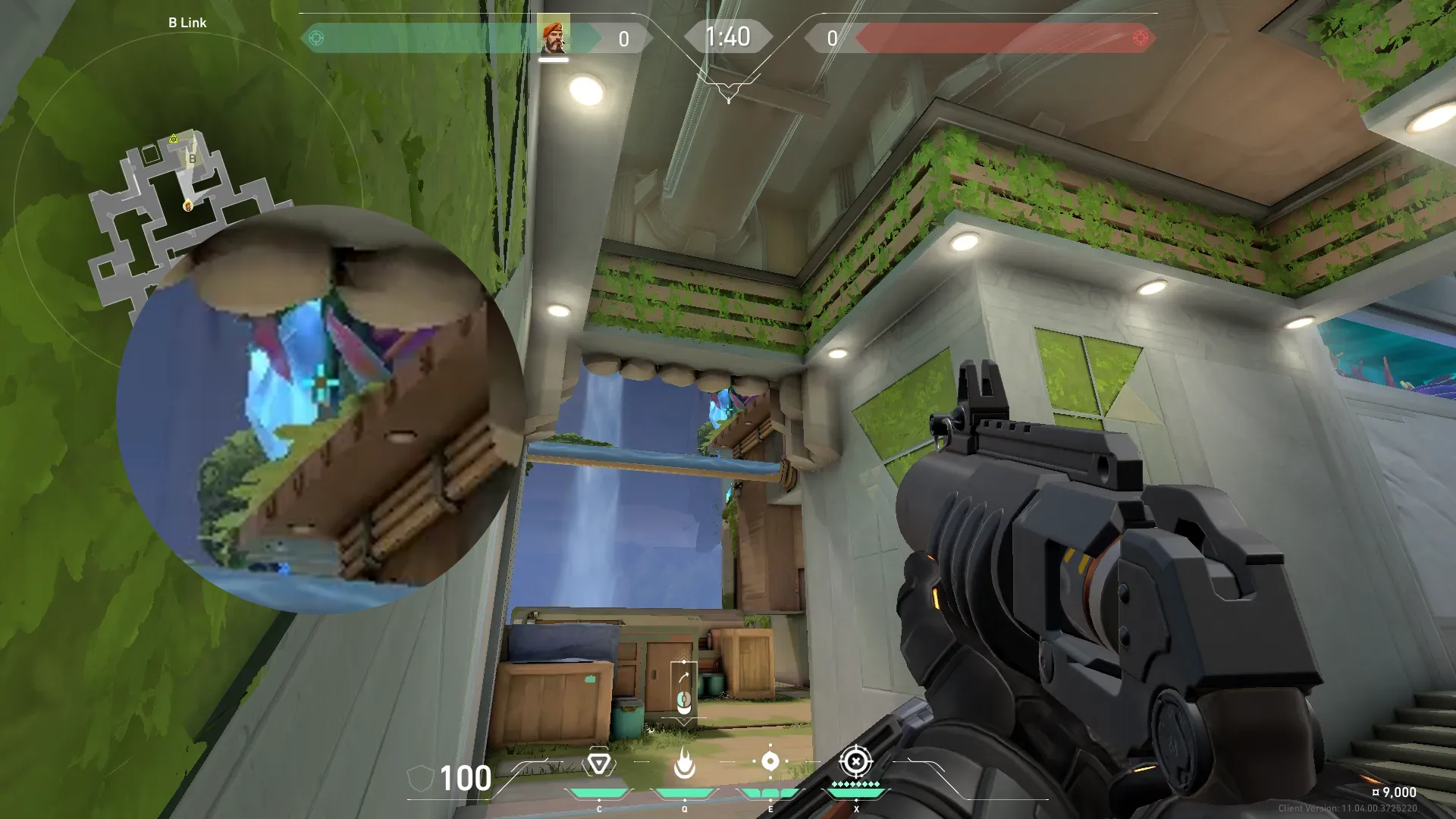 Brimstone Incendiary on Abyss Defense Site B — step 2 of 3: Aim — line up the shot
