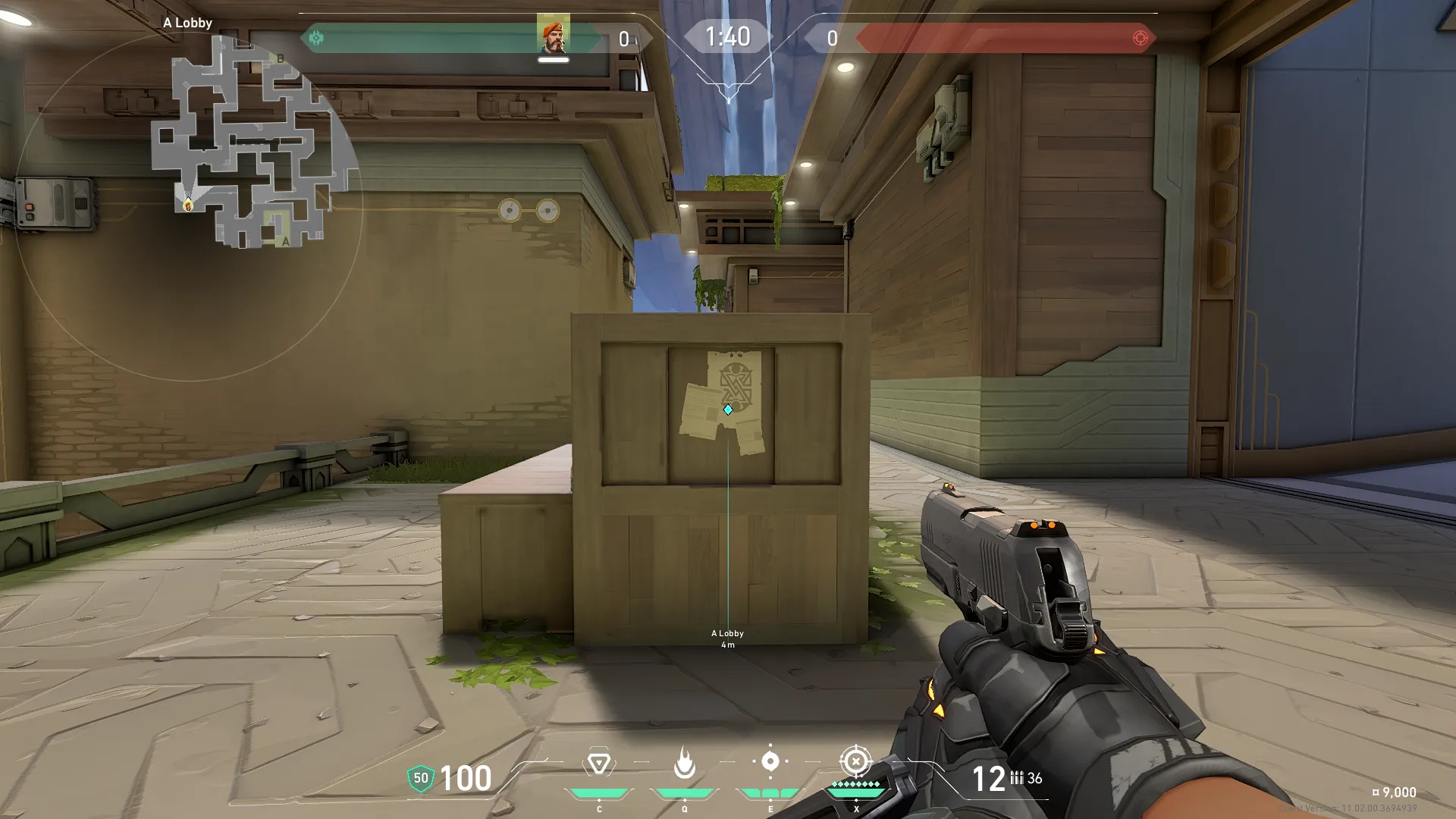 Brimstone Incendiary on Abyss Attack Site A — step 1 of 3: Position — where to stand