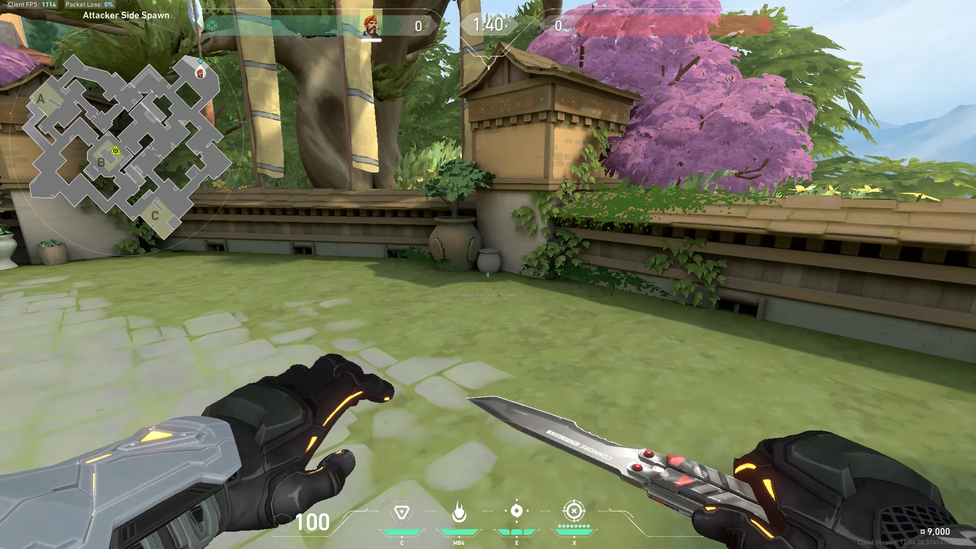 Attacker Spawn to Default B Site — Brimstone lineup on Haven