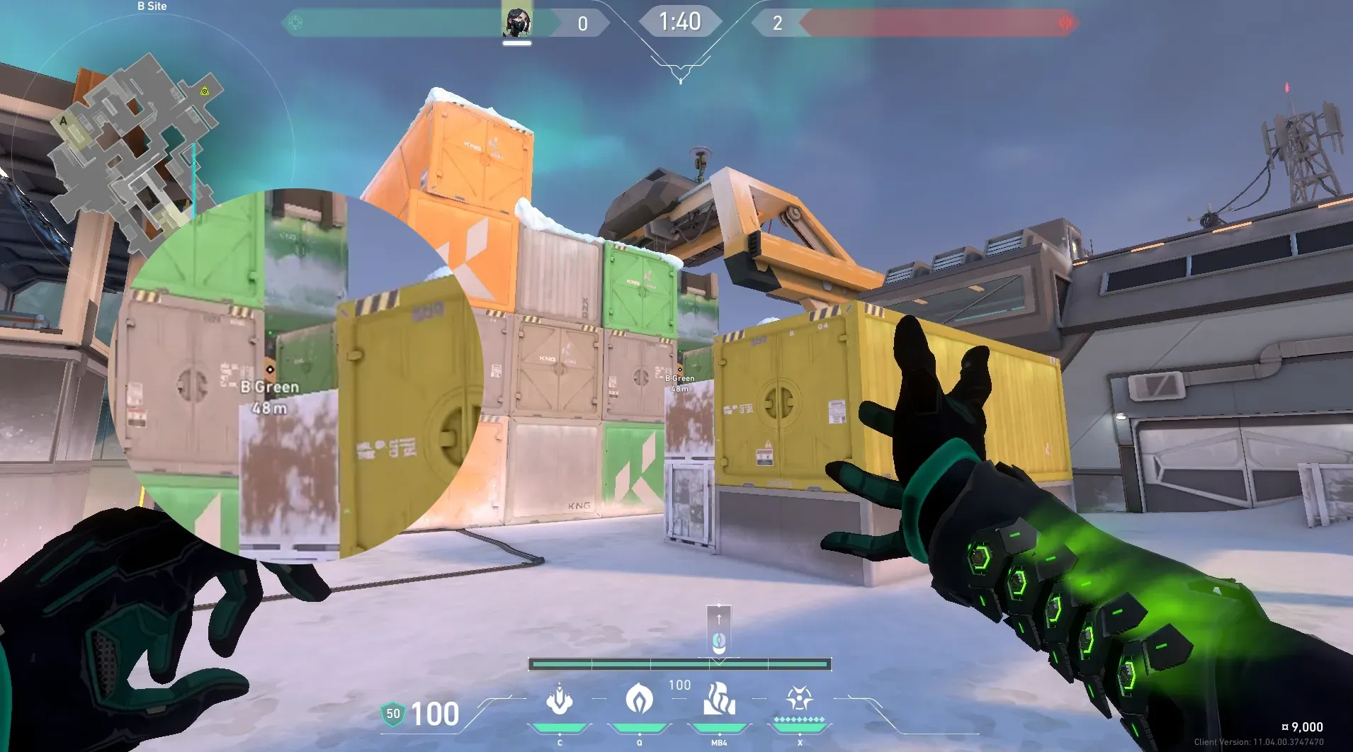 Viper Toxic Screen on Icebox Defense Site B — step 3 of 6: Aim — line up the shot