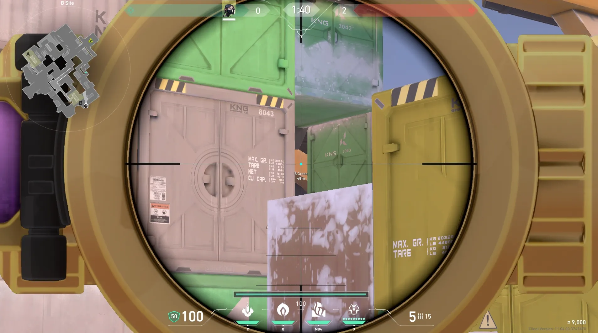 Viper Toxic Screen on Icebox Defense Site B — step 4 of 6: Aim — line up the shot